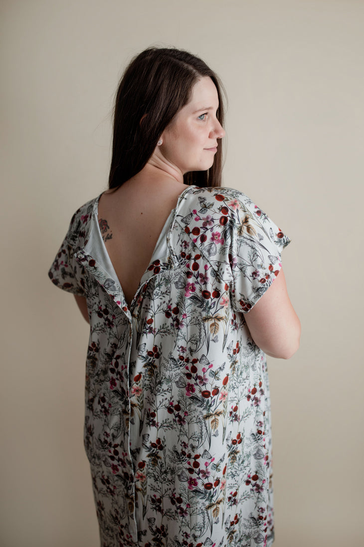 Floral Mommy Labor And Delivery Nursing Hospital Gown