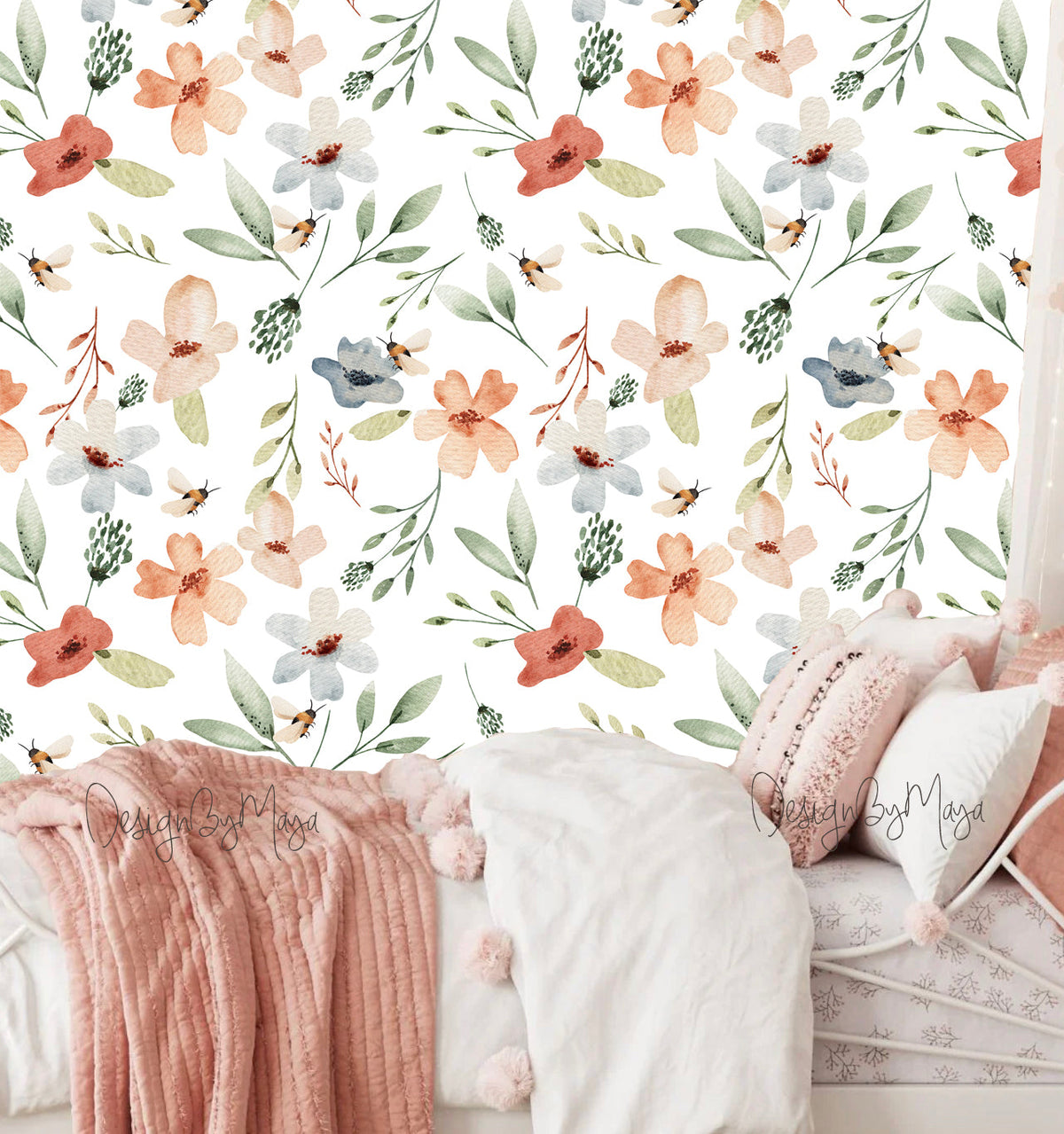 Boho Leaves Wallpaper - Nursery Wall Decor Wallpapers