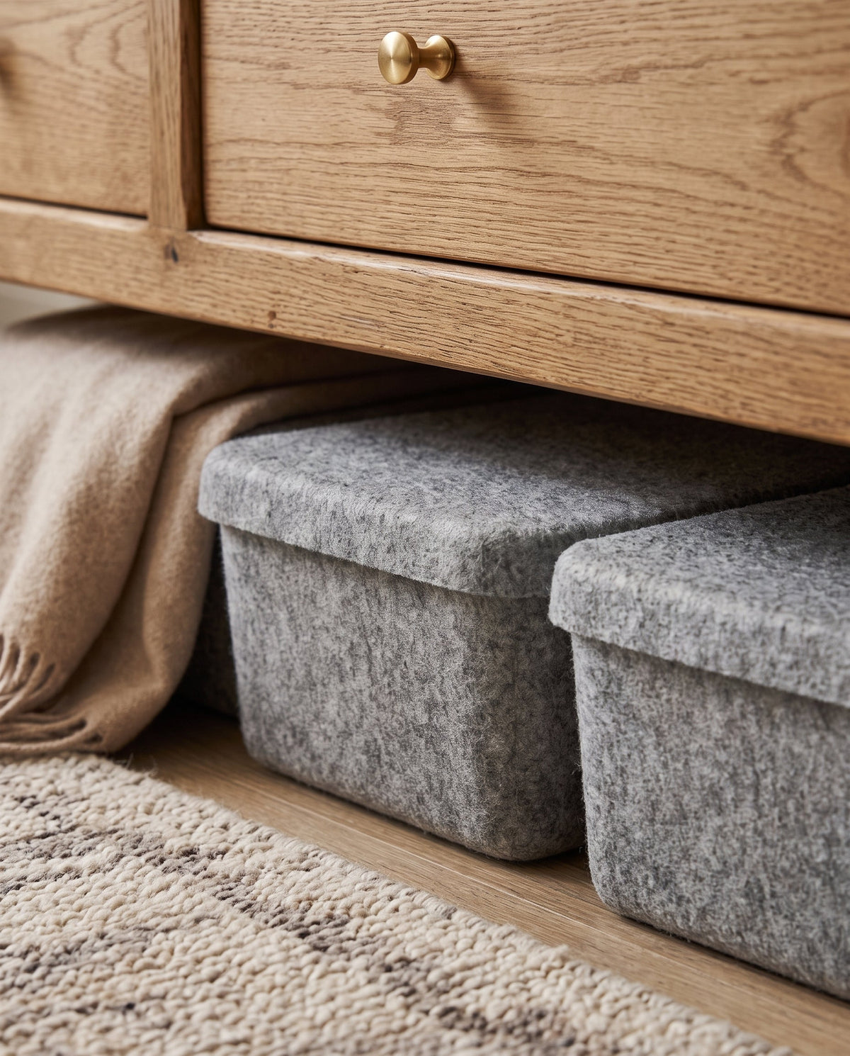 The Sculpted Bin - Long With Lid | Set Of 3