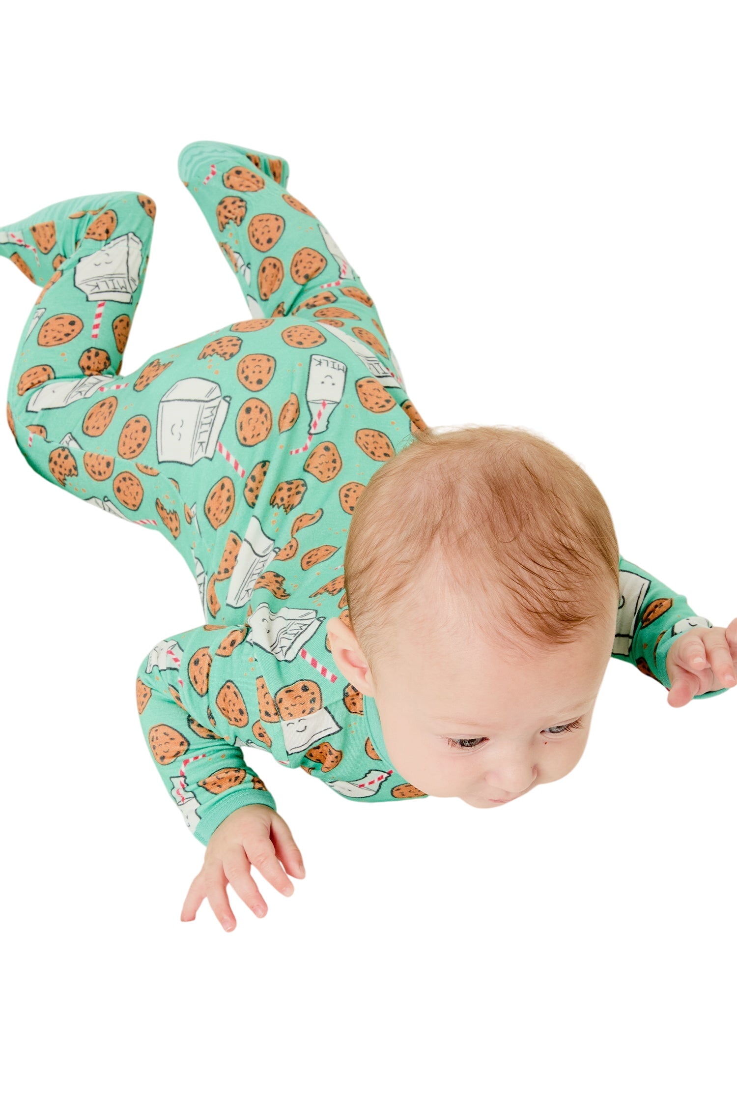 Soft & Stretchy Zipper Footie - Milk And Cookies