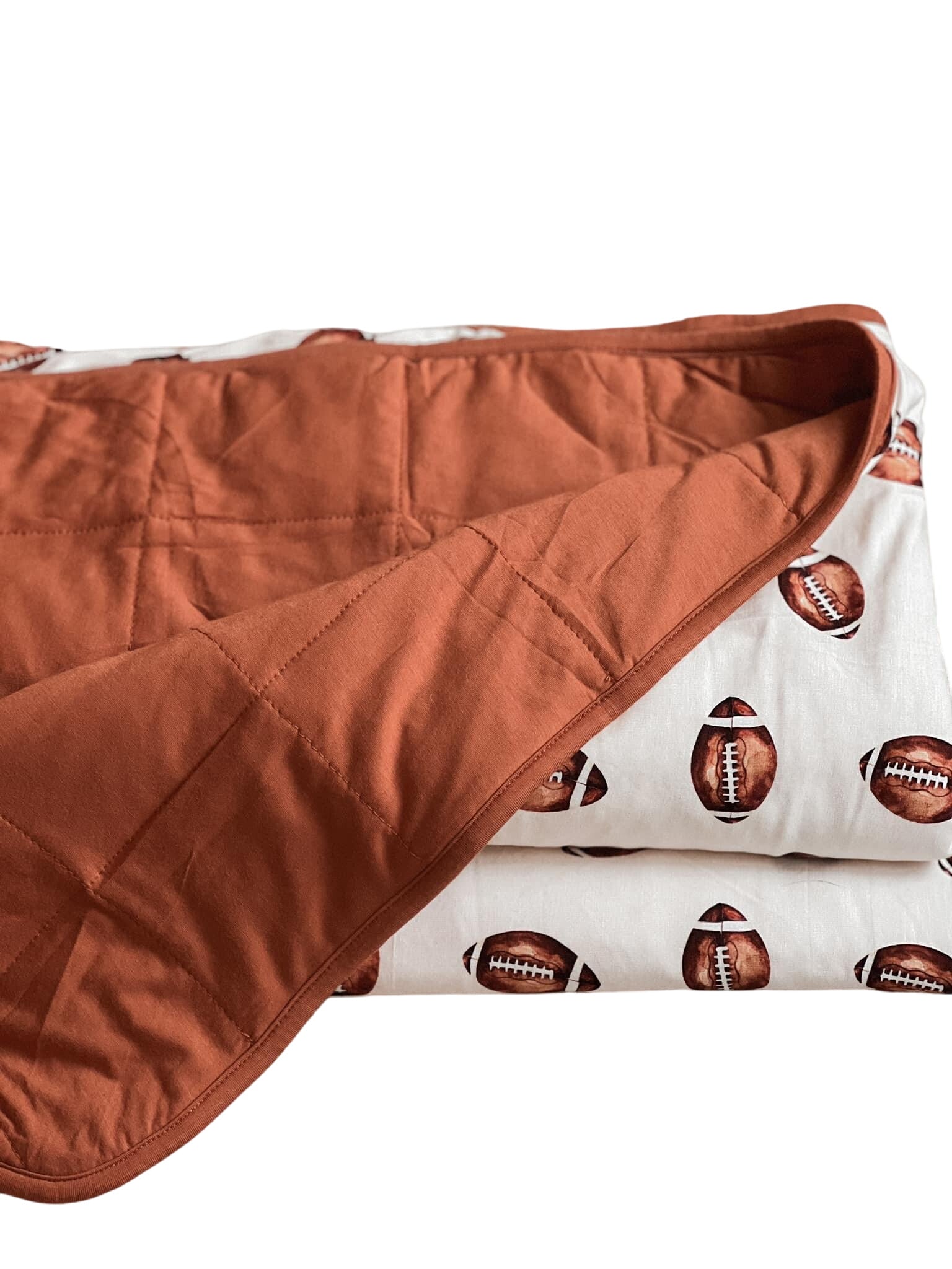 Football Print Quilted Bamboo Blanket - 1.0 Tog