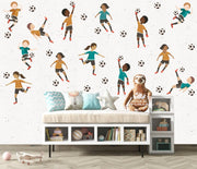 Soccer Players Decals - Fabric Nursery Wall Art Decals
