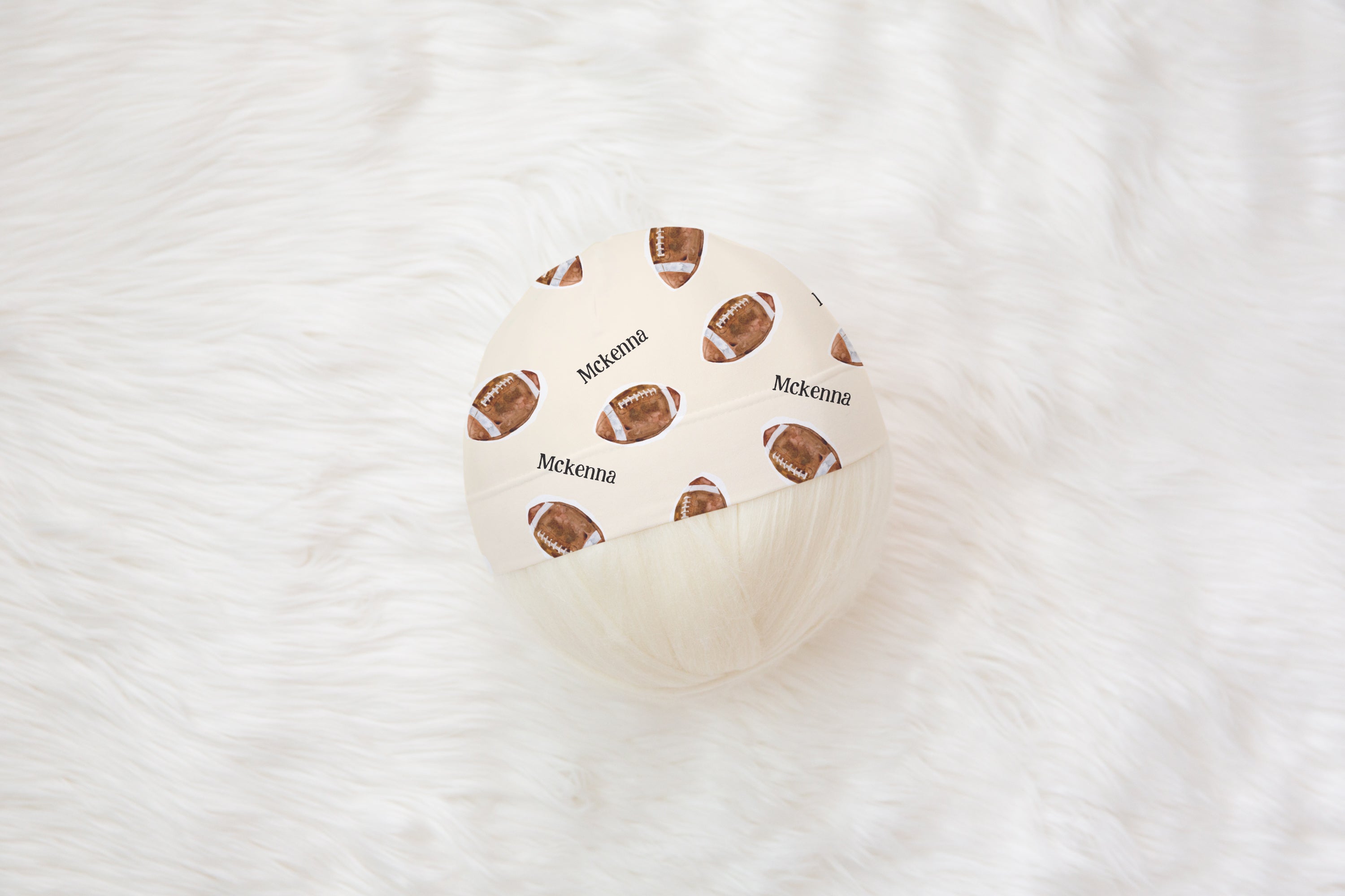 Football Baby Hat – Personalized Infant Sports Headband & Soft Baby Headwear