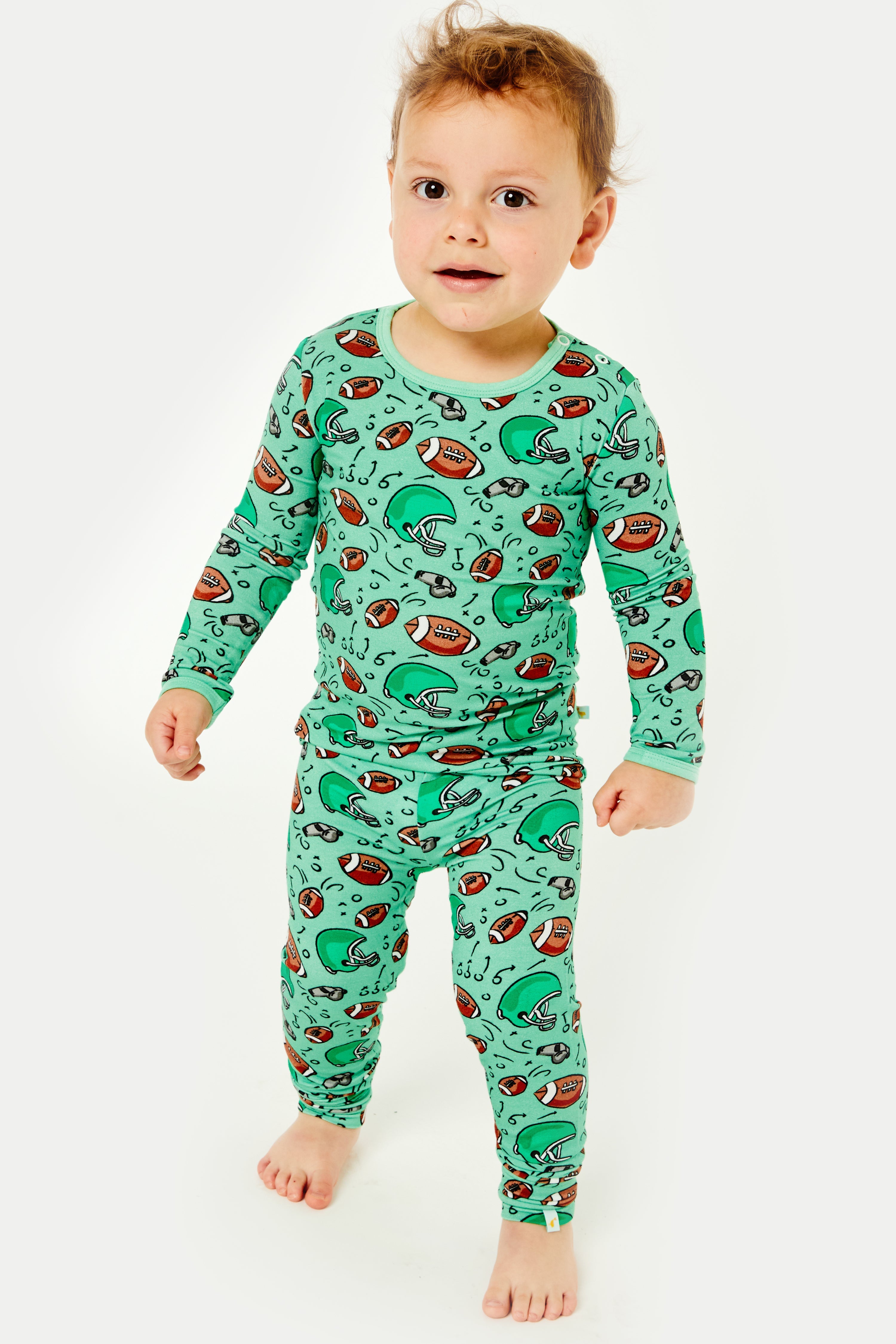 Long Sleeve Pajama Set - Football