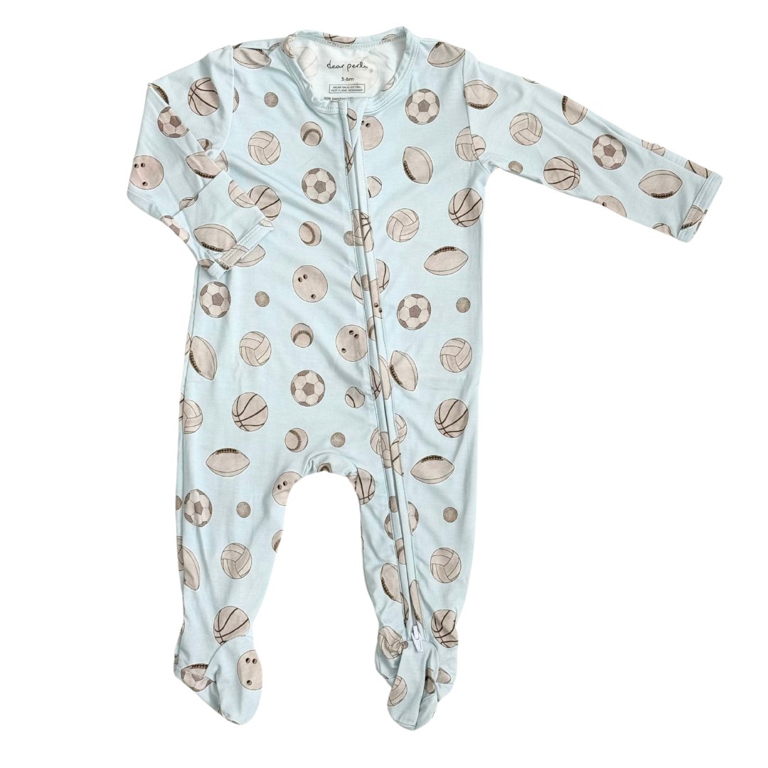 Footie Zippered One Piece In Baby Ballers
