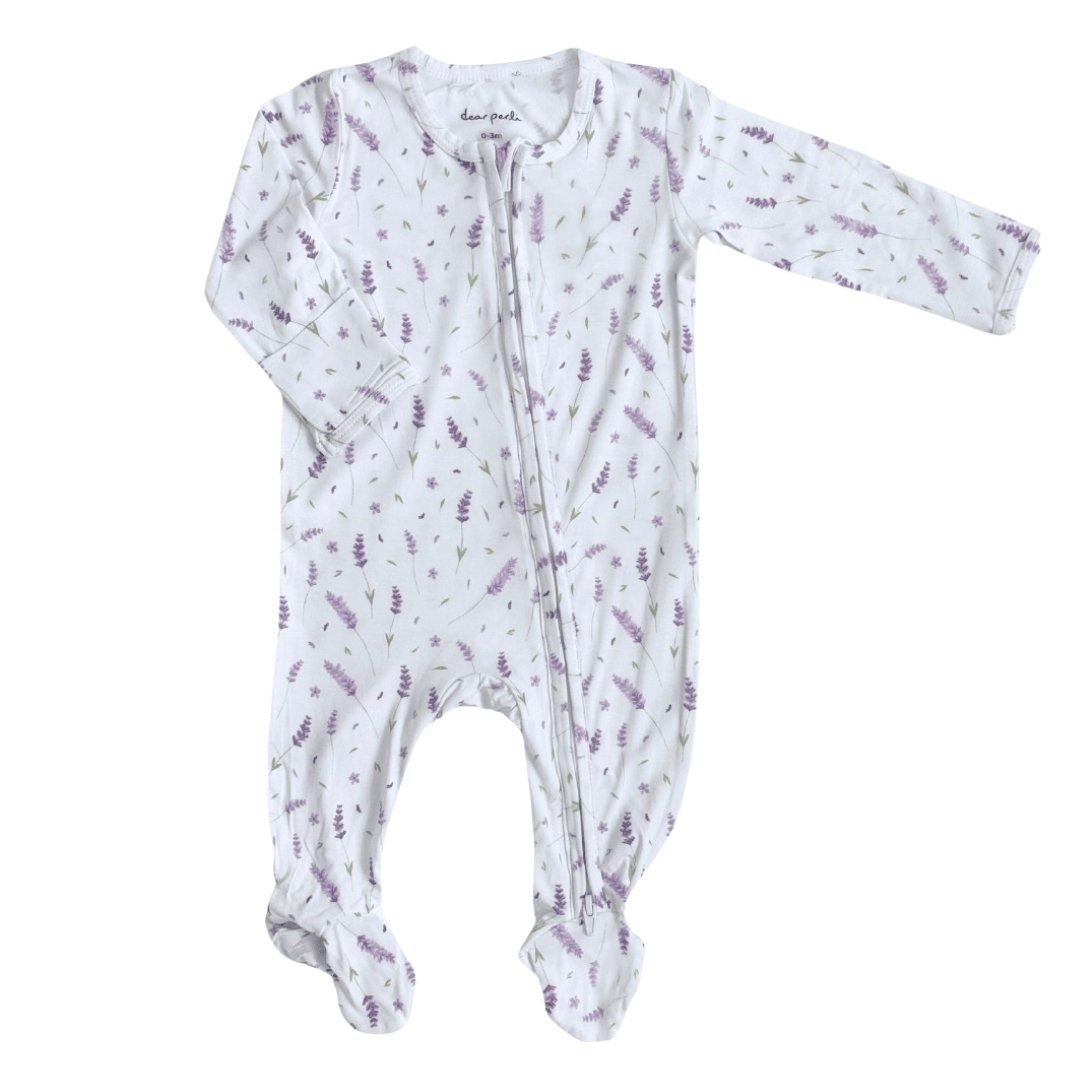Footie Zippered One Piece In French Lavender