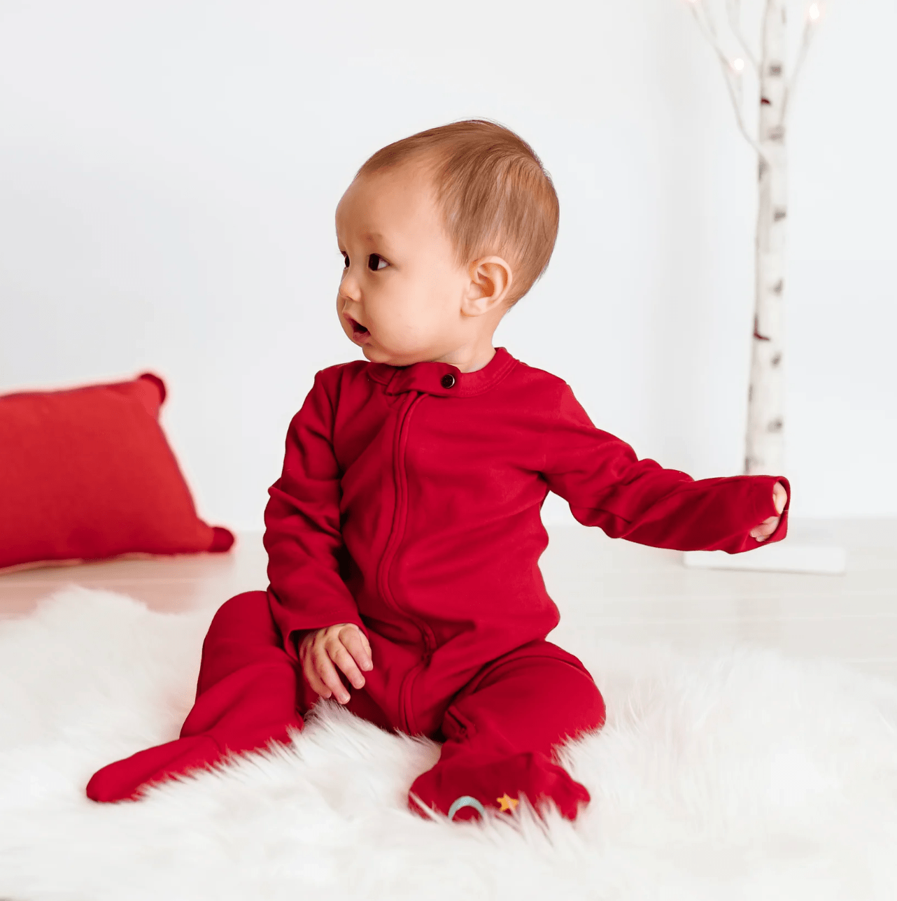 2 Pc.  Footie Set | Red And Green