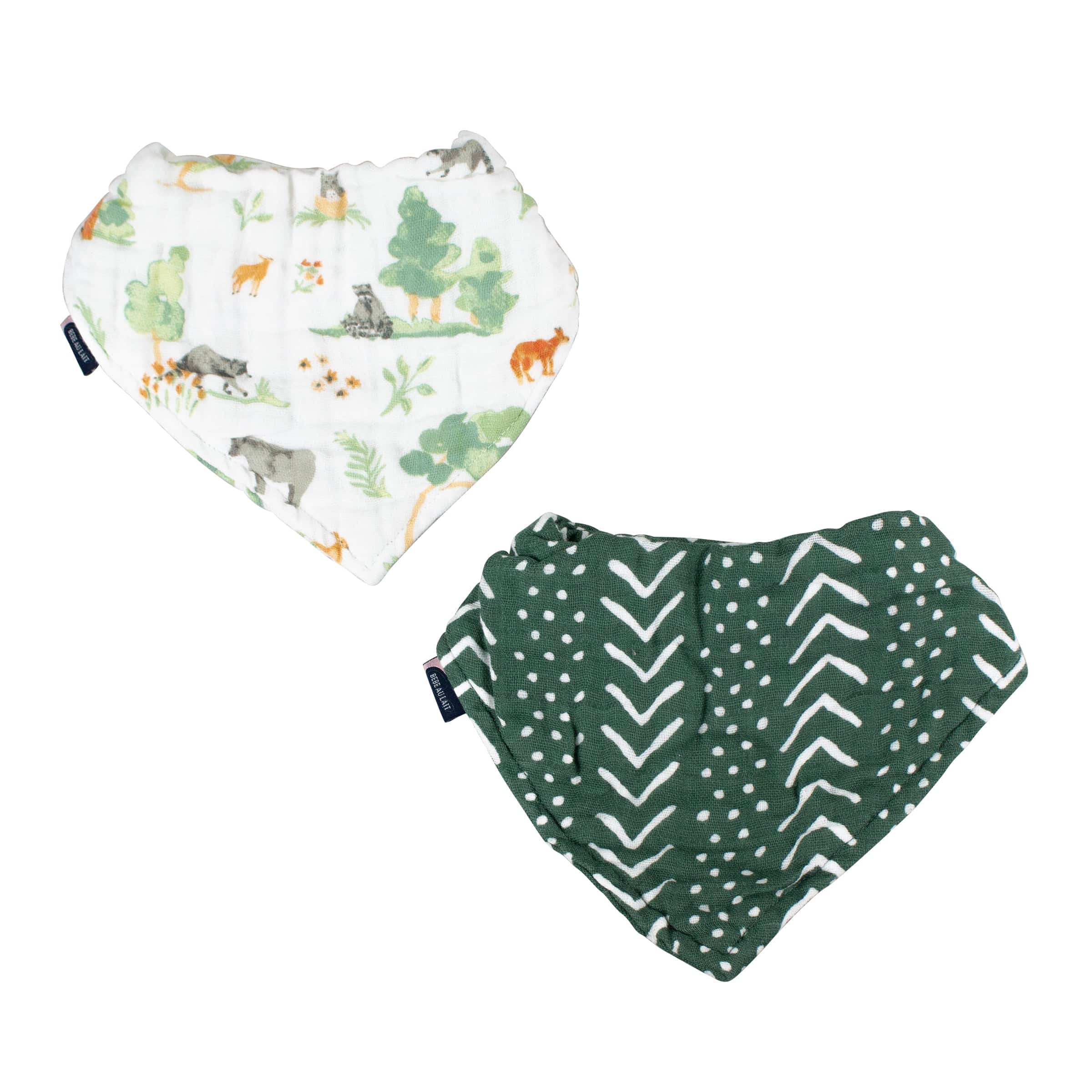 Forest Friends + Mudcloth Bandana Bib Set