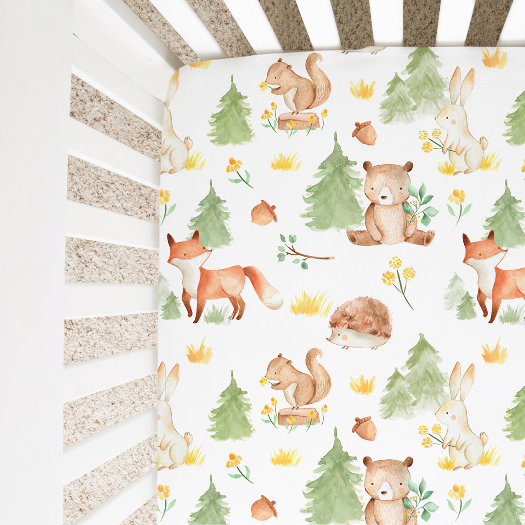 Forest Friends Fitted Crib Sheet