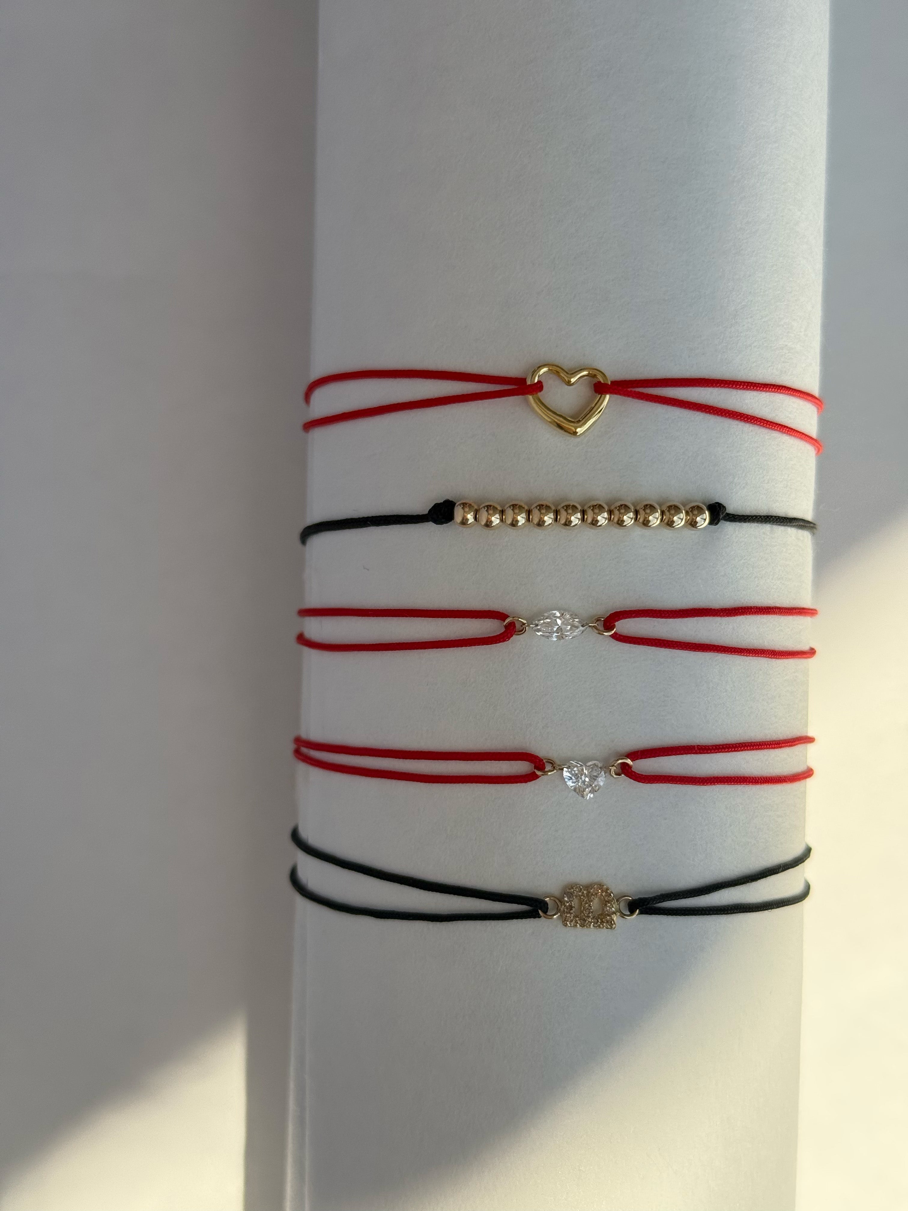 14k Gold Bead Row Fortune Bracelet