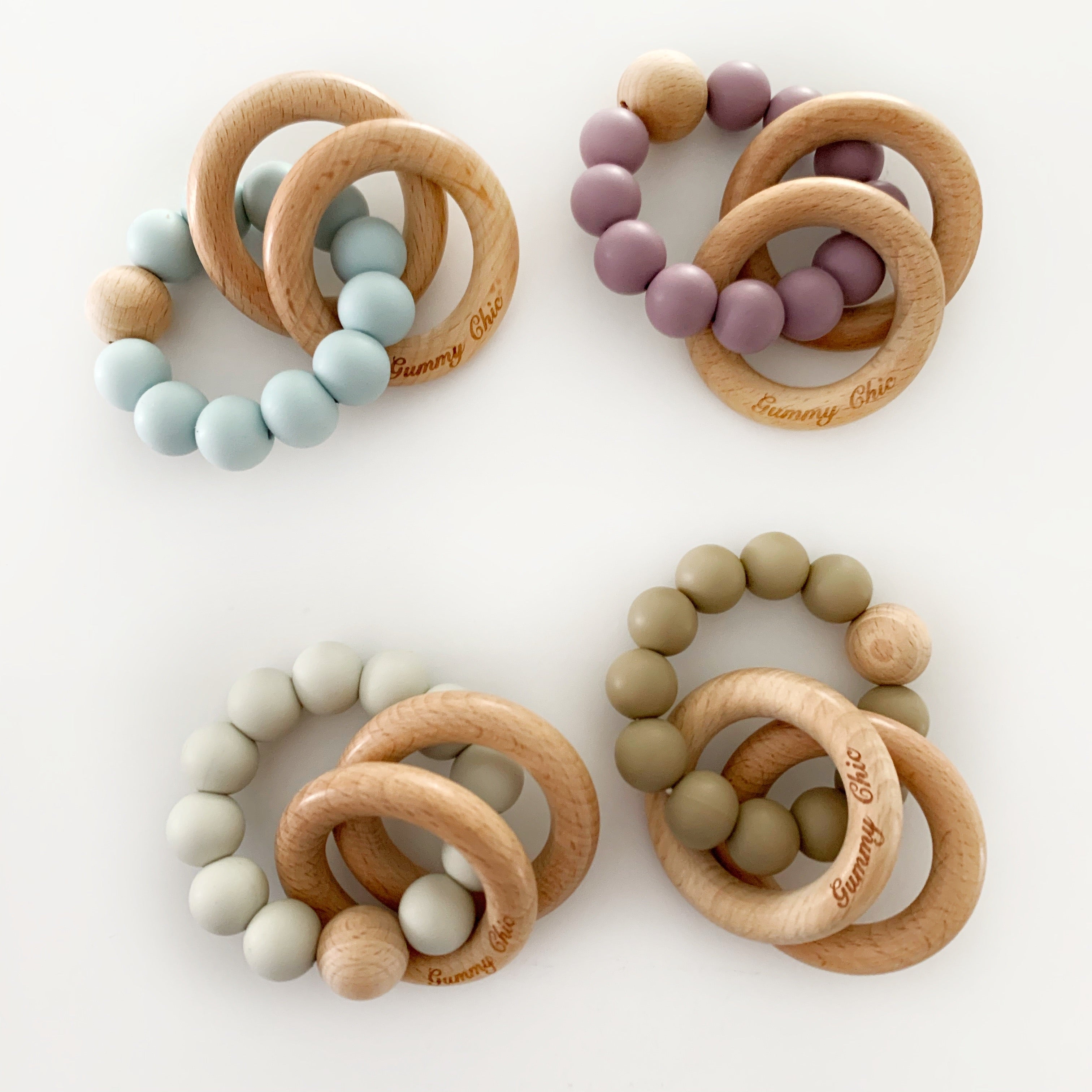 Teether Rattle With Baby Wood Rattle For Eye-hand Coordination