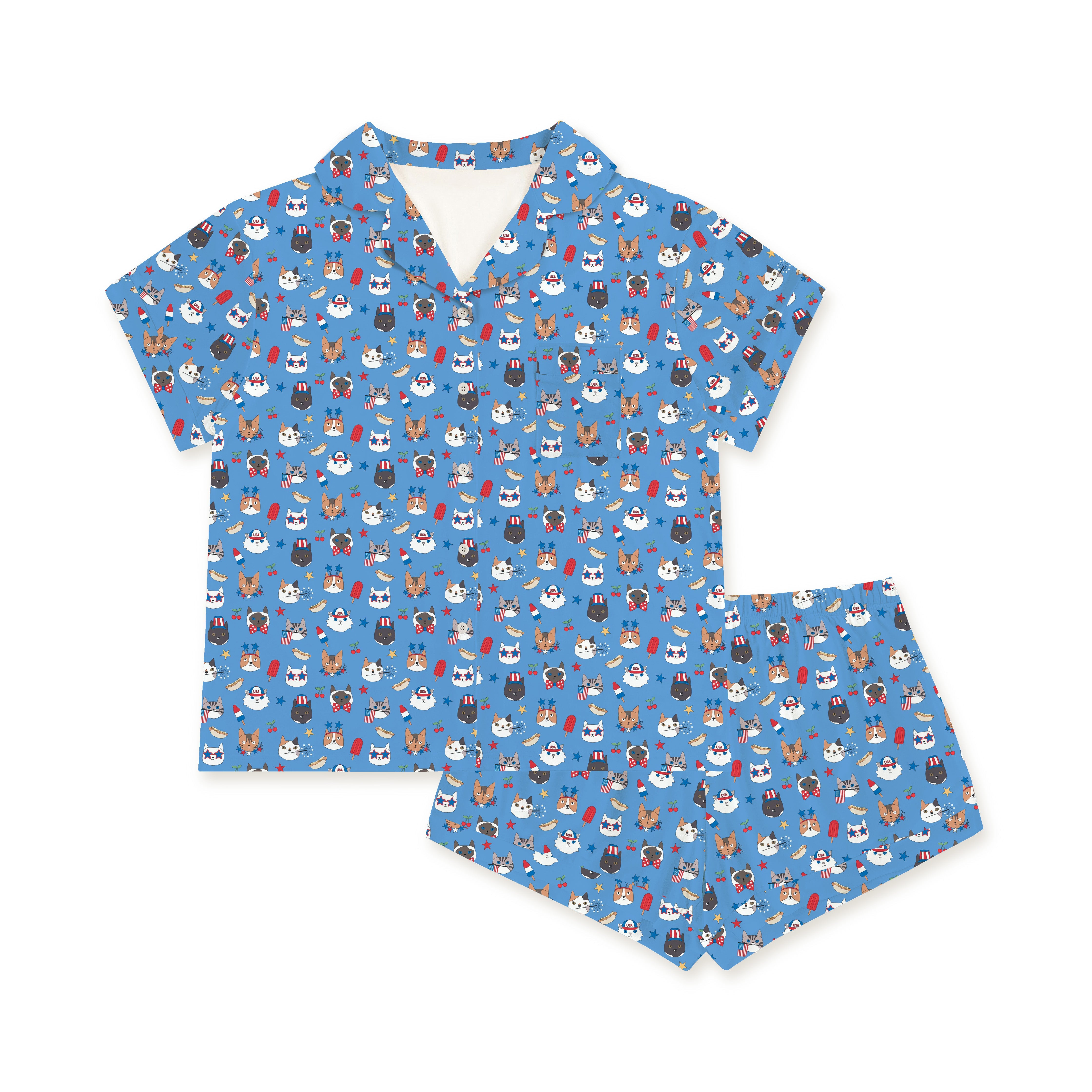 Freedom Cats (women's Short Sleeve Pj)