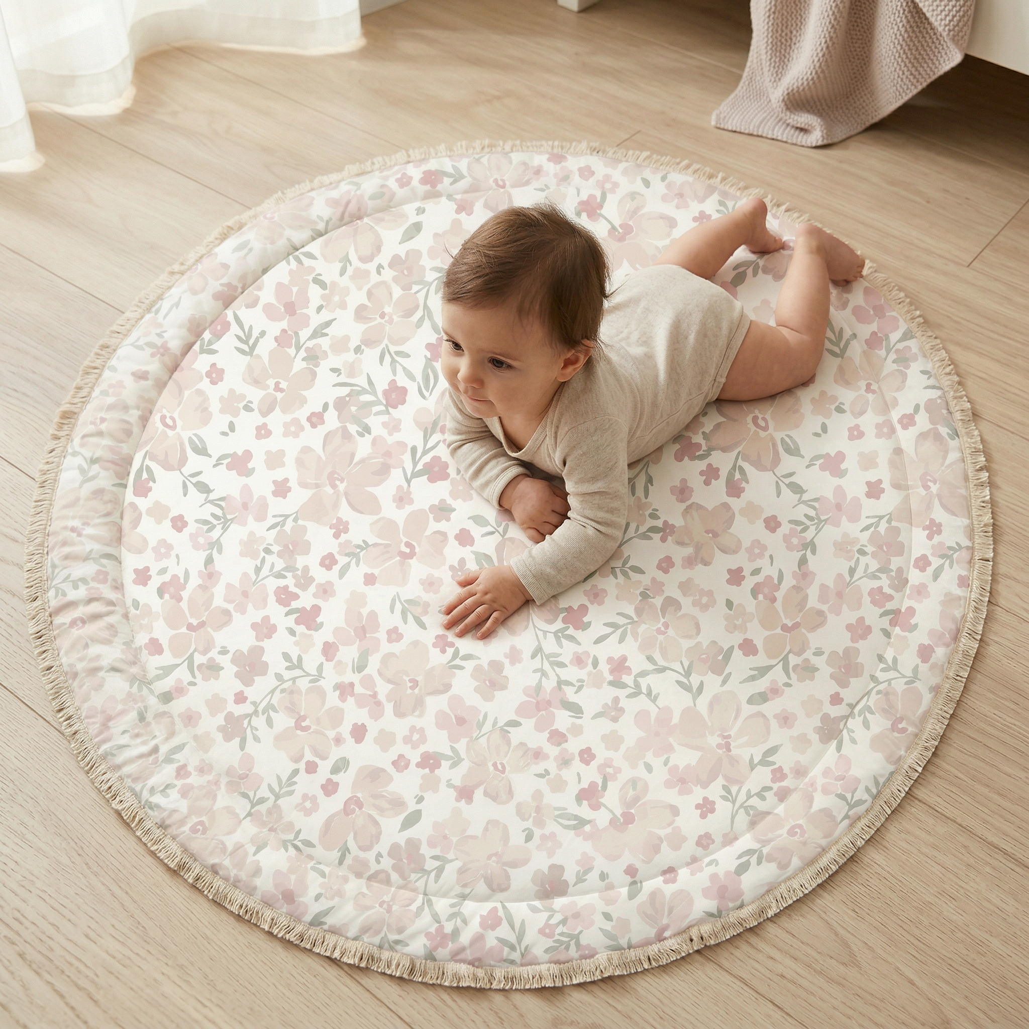 Organic Cotton Quilted Play Mat - Blossom