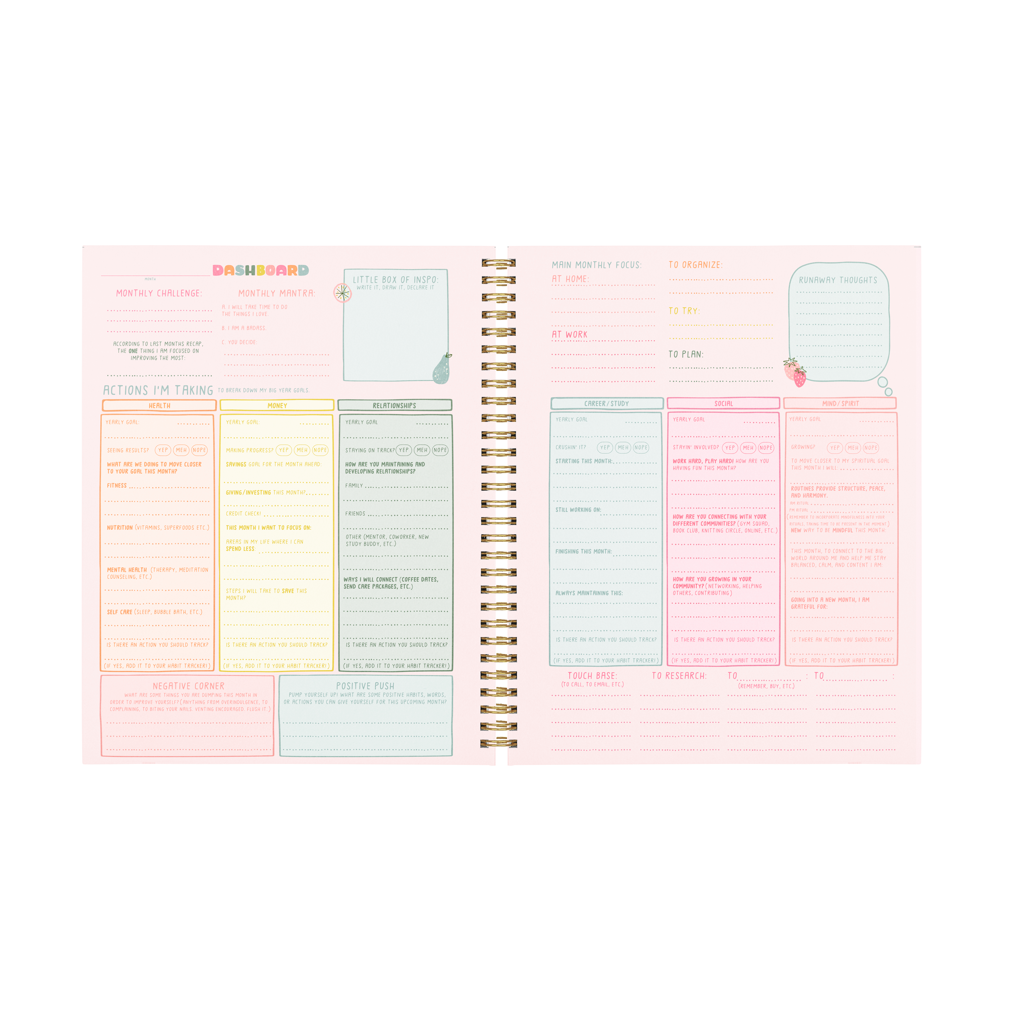 Undated Perpetual Goal Setting Planner