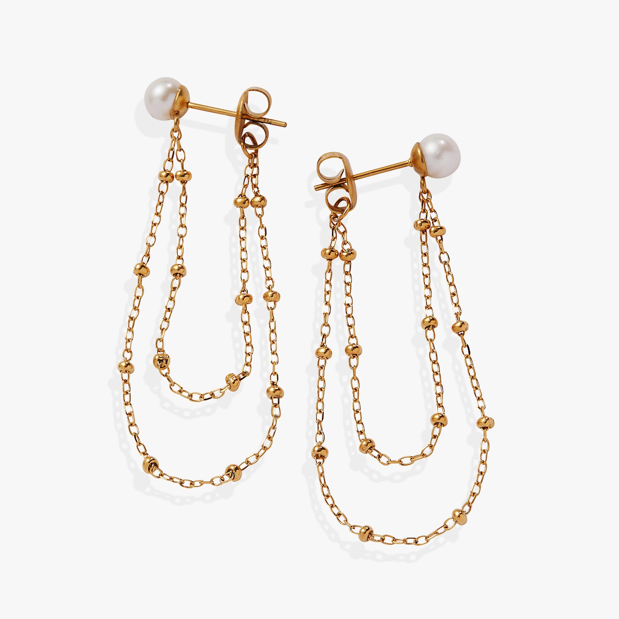 Freshwater Pearl Front-and-back Earrings