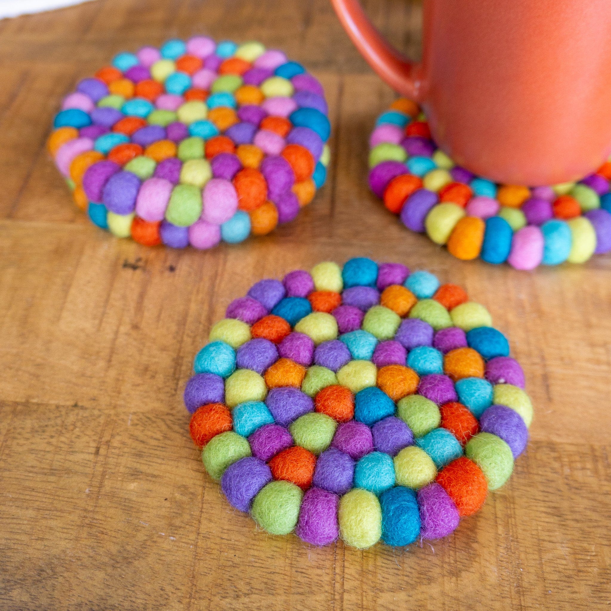 Shiny Happy Rainbow Eco Coasters/trivets