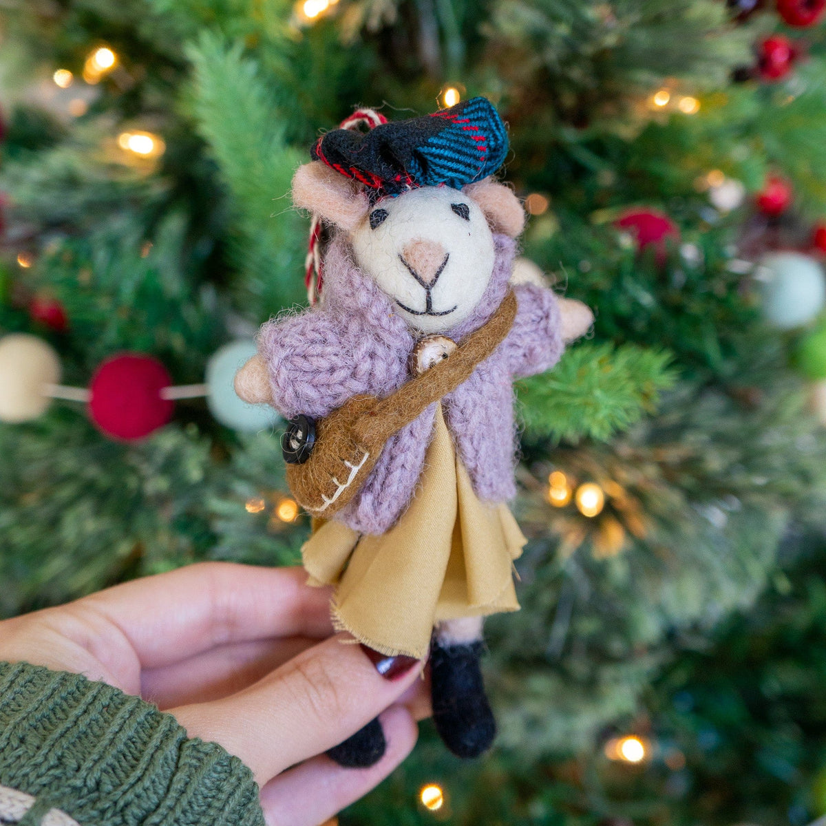 Ginny And Chris Boho Mouse Eco Ornaments - Set Of 2