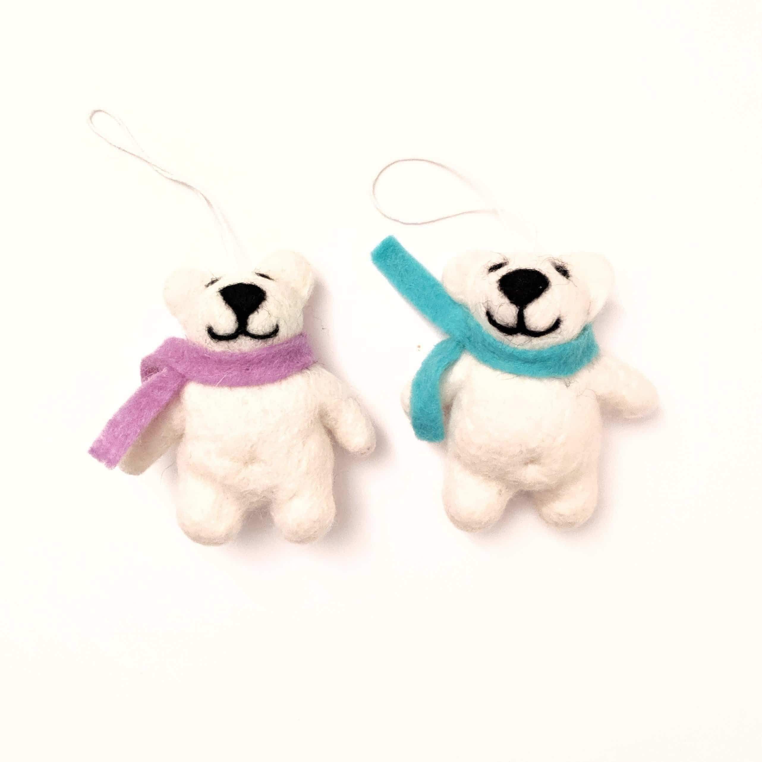 Happy Bears Eco Ornaments - Set Of 2