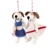 Johnny And Tyler Surf Dog Eco Ornaments - Set Of 2