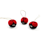 Charmed Ladybug Eco Ornaments - Set Of 3