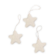 Jumbo Bright Stars Eco Ornaments - Set Of 3 - White