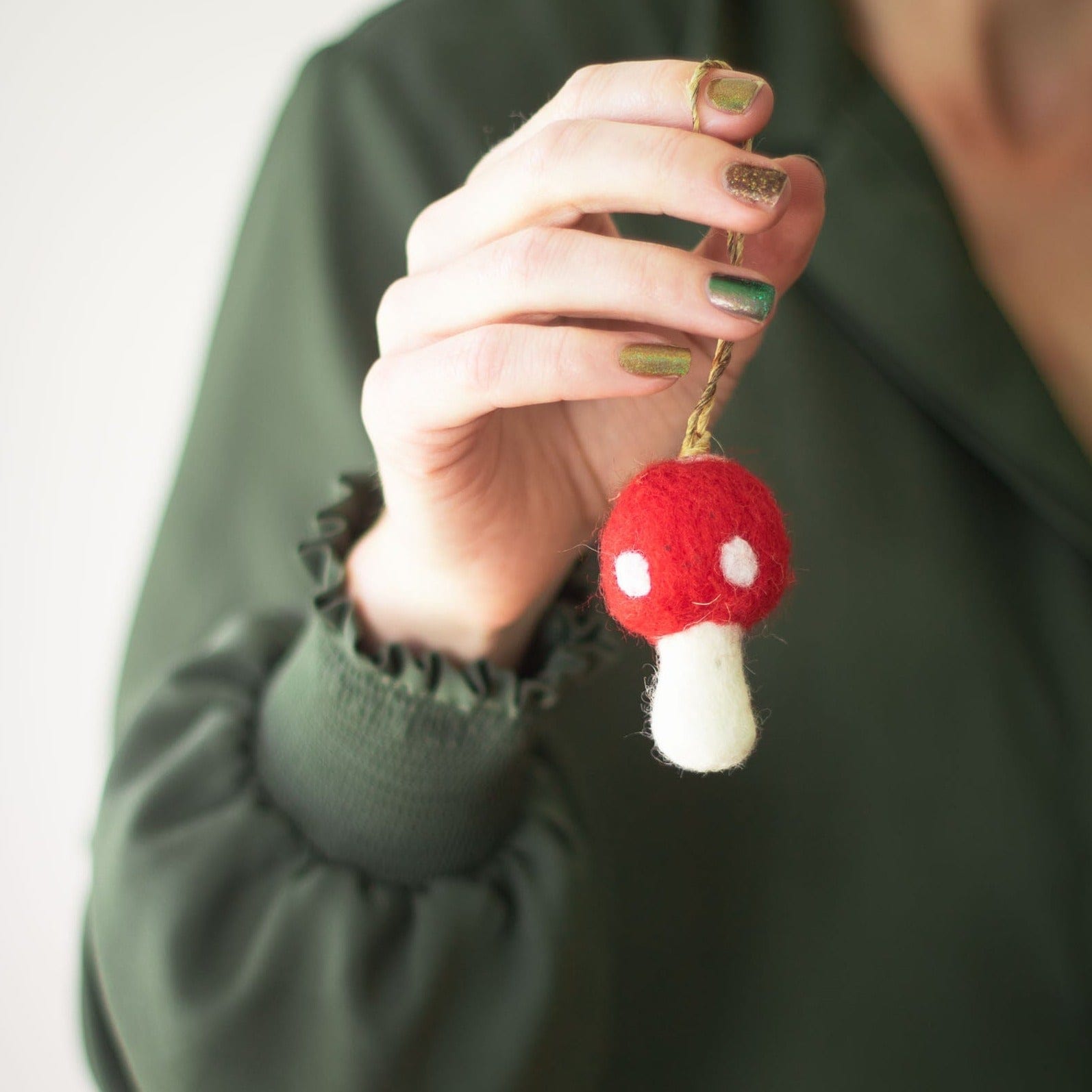 Red Toadstool Ornaments (mushrooms) - Set Of 3
