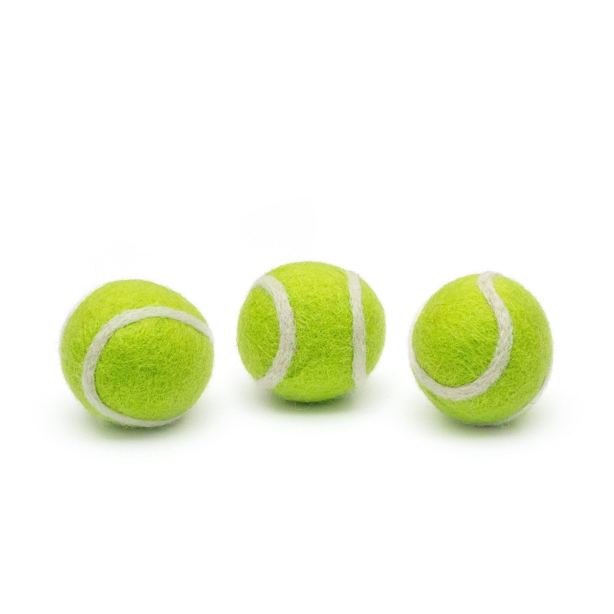 Mini Tennis Wool Balls 1.5 In - Set Of 3 - Classic Green