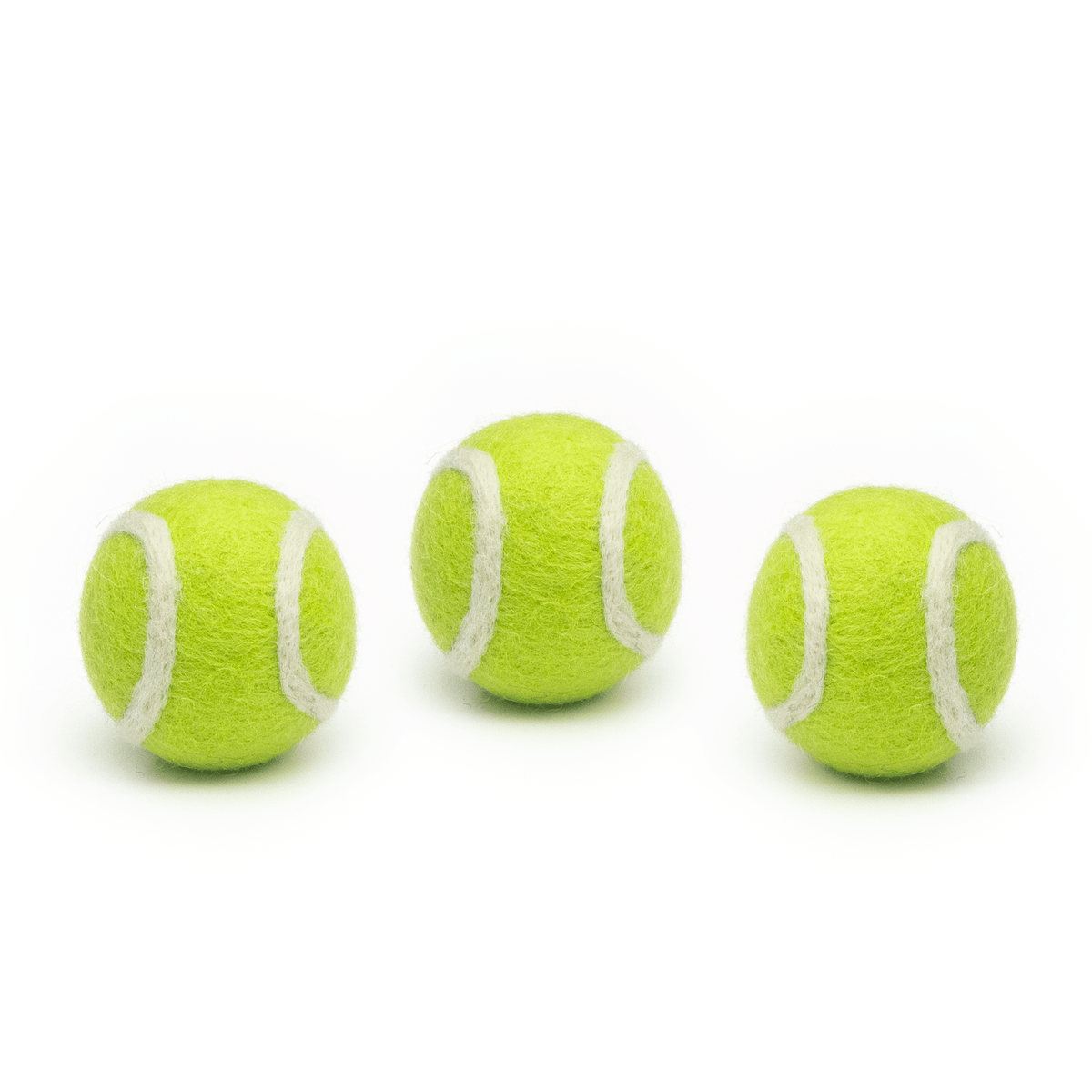 Mini Tennis Wool Balls 1.5 In - Set Of 3 - Classic Green