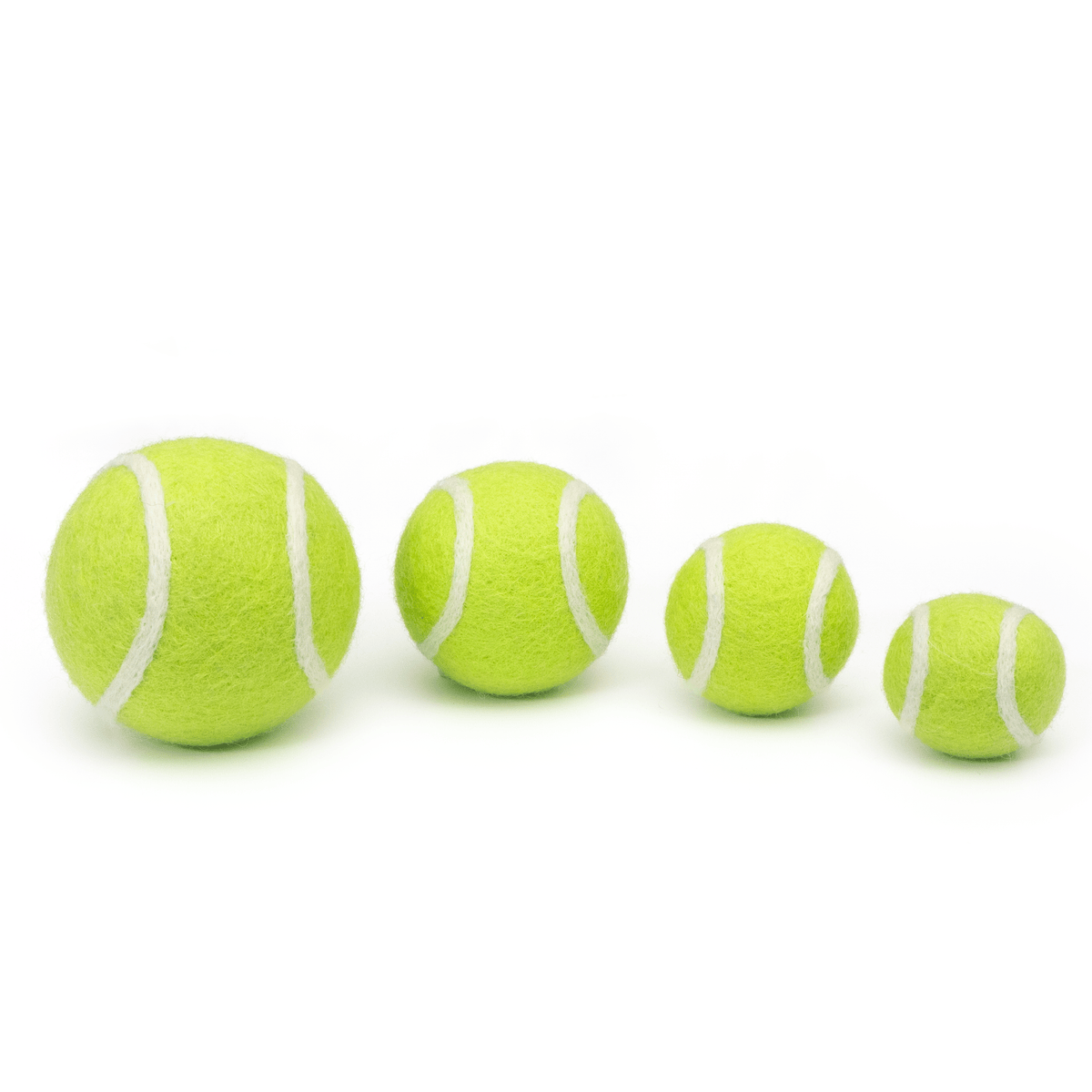 Mini Tennis Wool Balls 1.5 In - Set Of 3 - Classic Green
