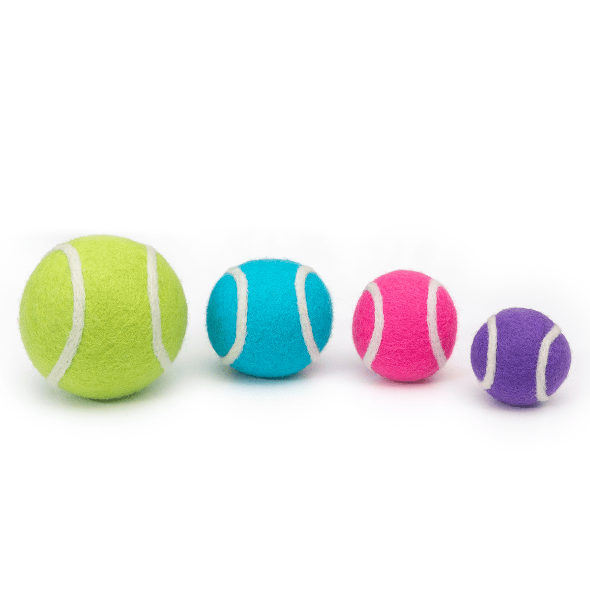 Pop Colors Mini Tennis Wool Balls 1.5 In - Set Of 3