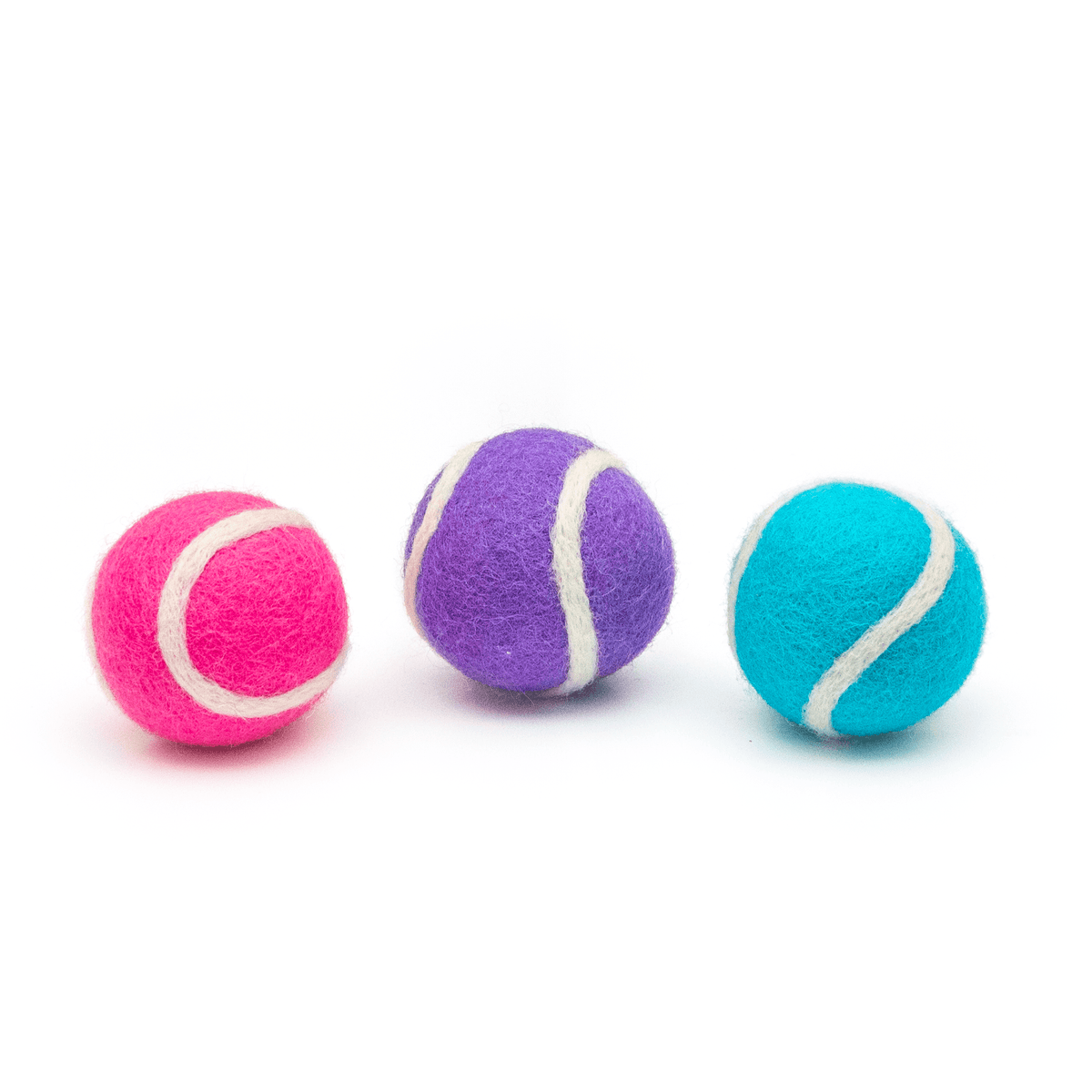 Pop Colors Mini Tennis Wool Balls 1.5 In - Set Of 3