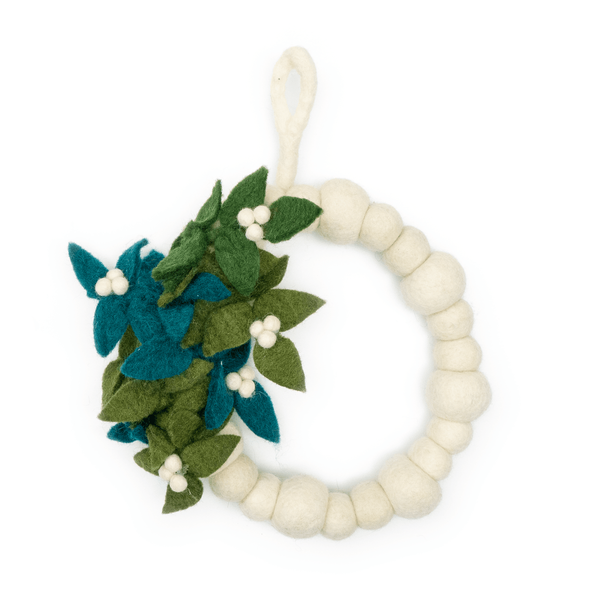 White Mistletoe White Berry Wreath - White