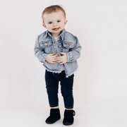 Raw Hem Denim Jean Jacket - Infant