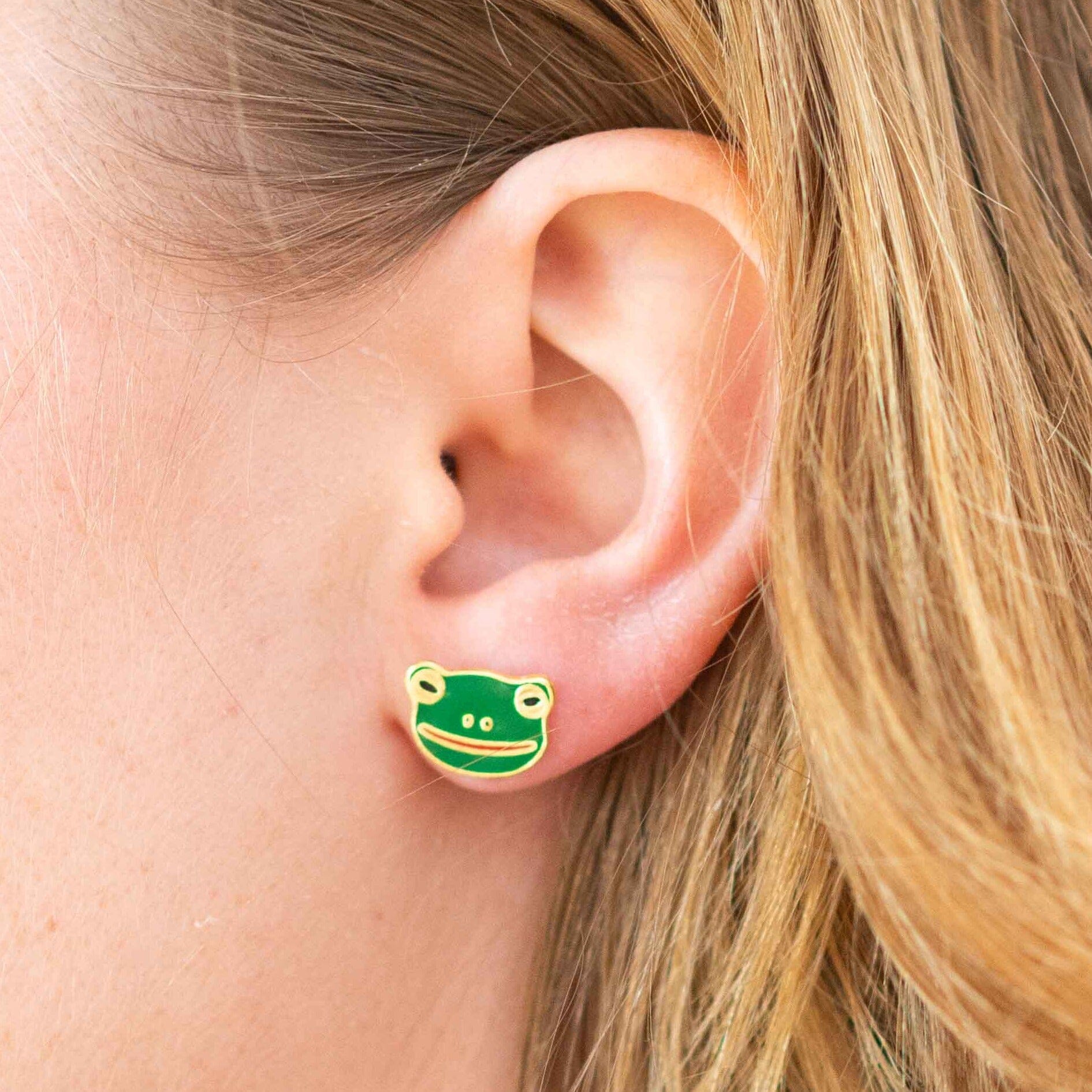 Frog Enamel Earrings