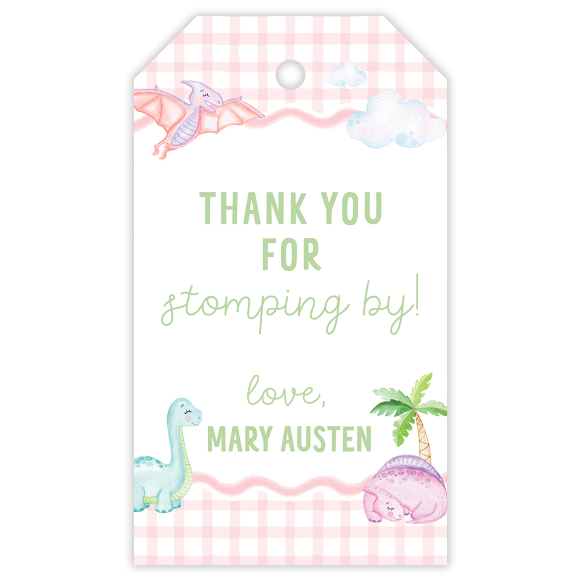 Dinosaur Party Favor Tag