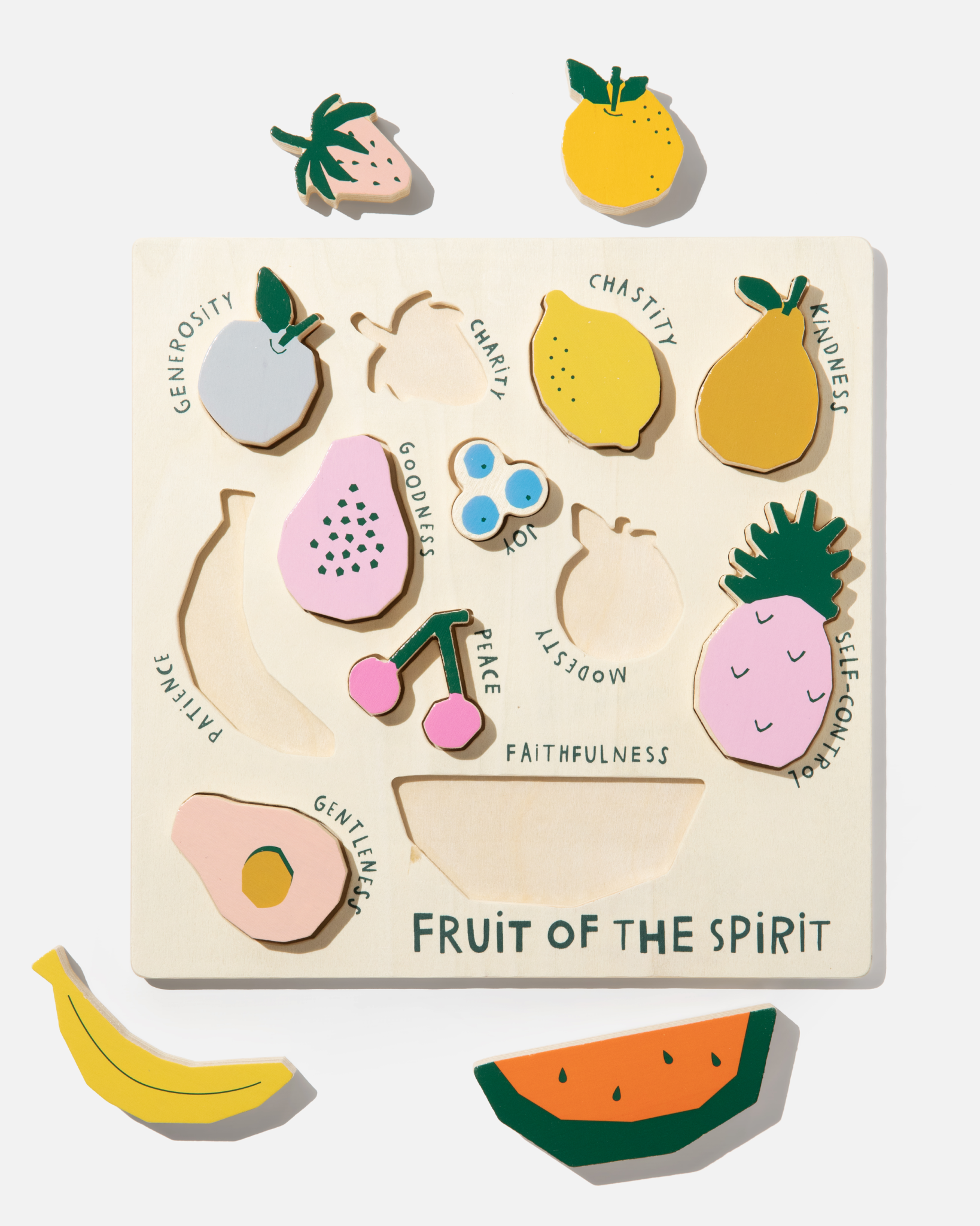 Catholic Fruit Of The Spirit Wooden Puzzle