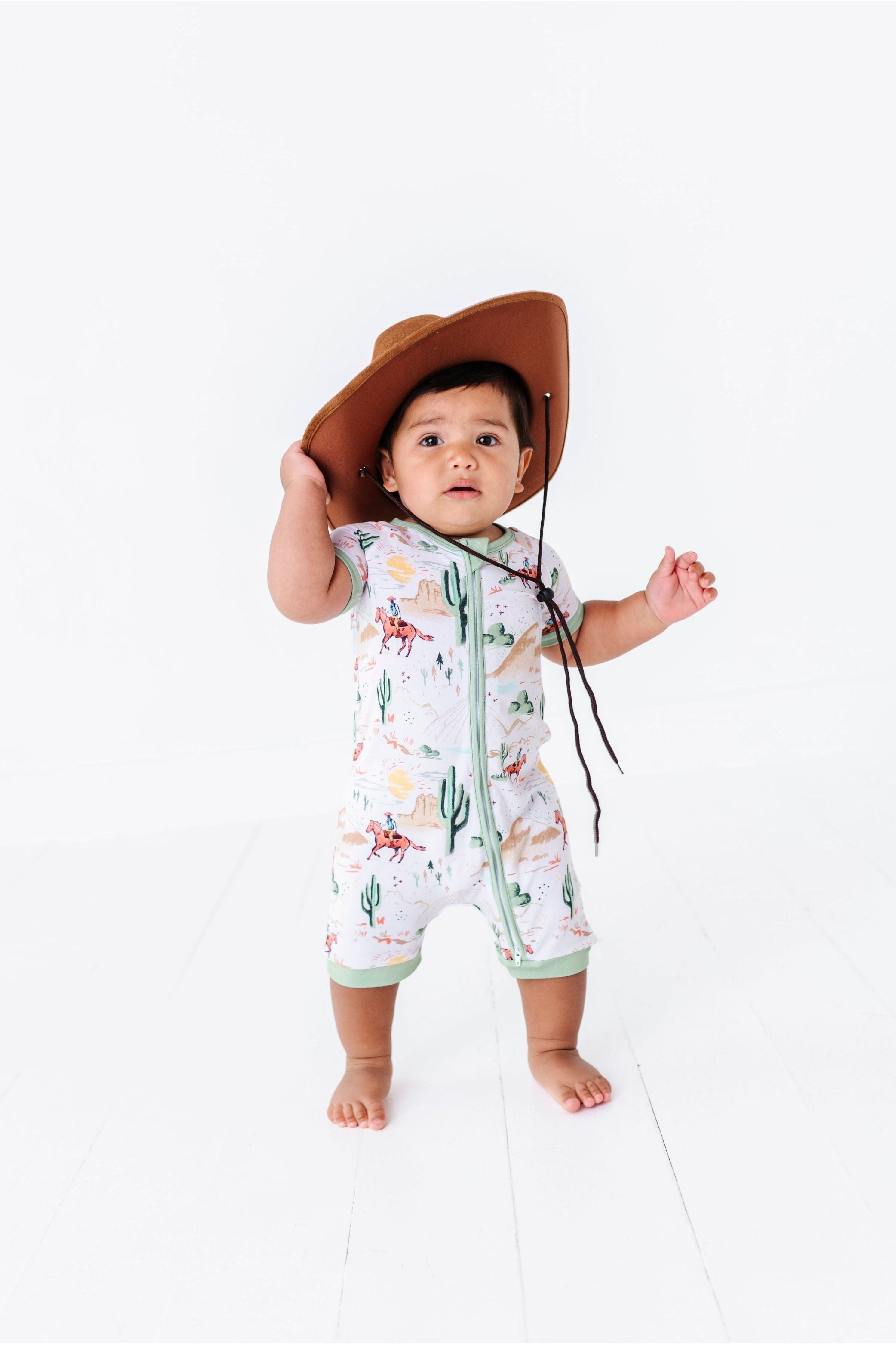 Bamboo Shortie Zip Romper - Billy Western