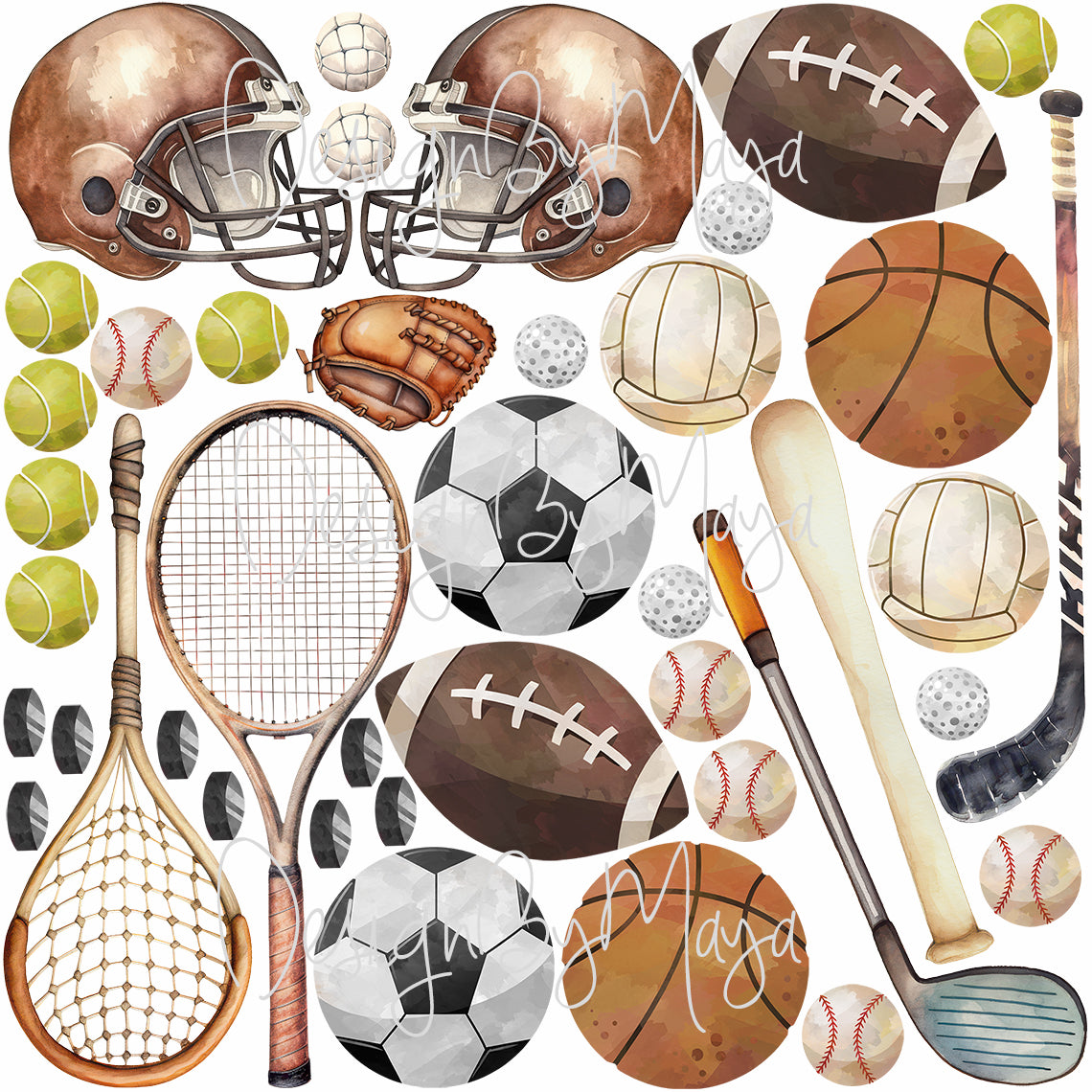 Sport Balls Decals - Fabric Nursery Wall Art Decals