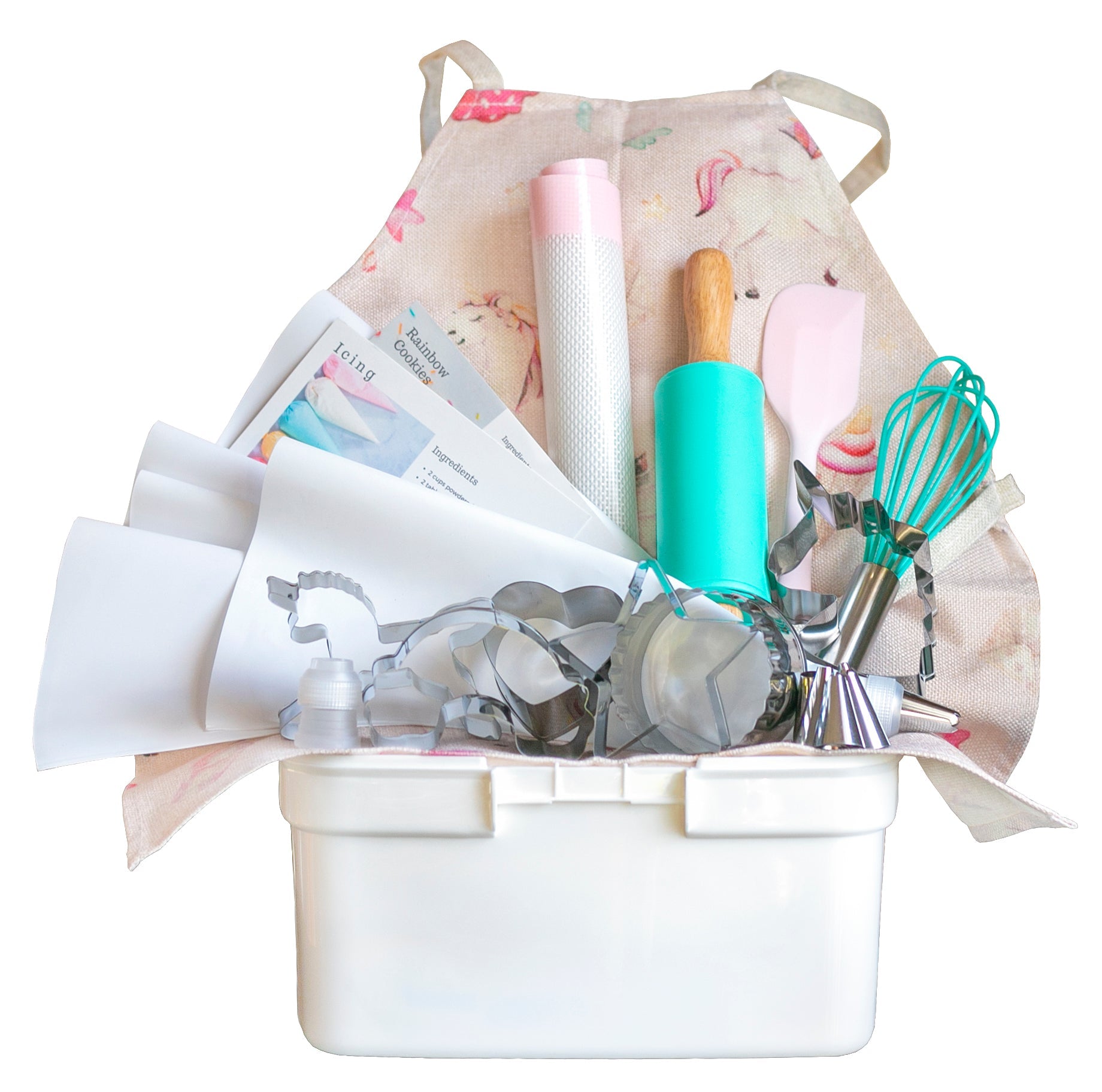 Tovla Jr. Unicorn Baking Set | Magical Kids Baking Kit With Tools, Apron & Recipe Cards