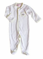 Cameryn Hedgehog Green Polka Dot Footie