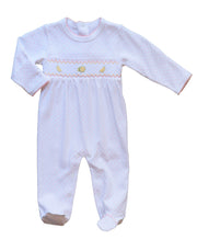 Pink Lemonade Smocked Footie