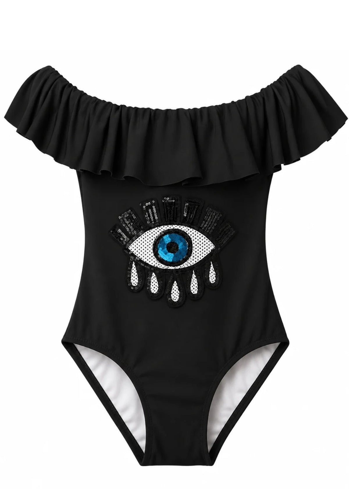 Black Sequin Eye Swimsuit
