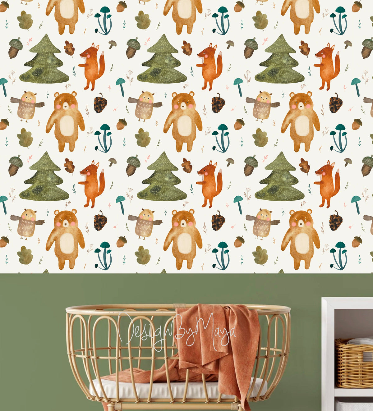 Gender Neutral Safari Animals Wallpaper - Nursery Wall Decor Wallpapers