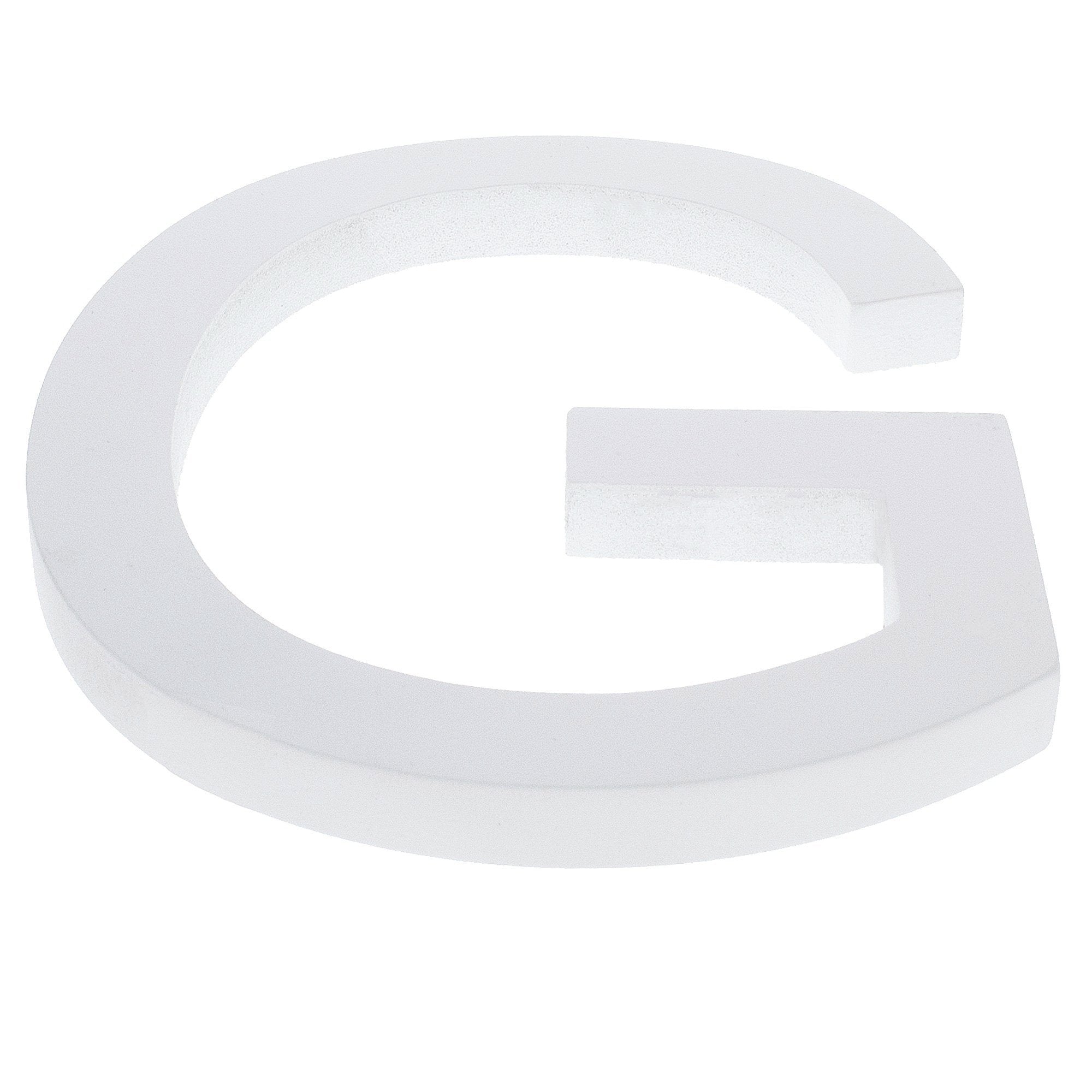 Arial Font White Painted Mdf Wood Letter G (6 Inches)