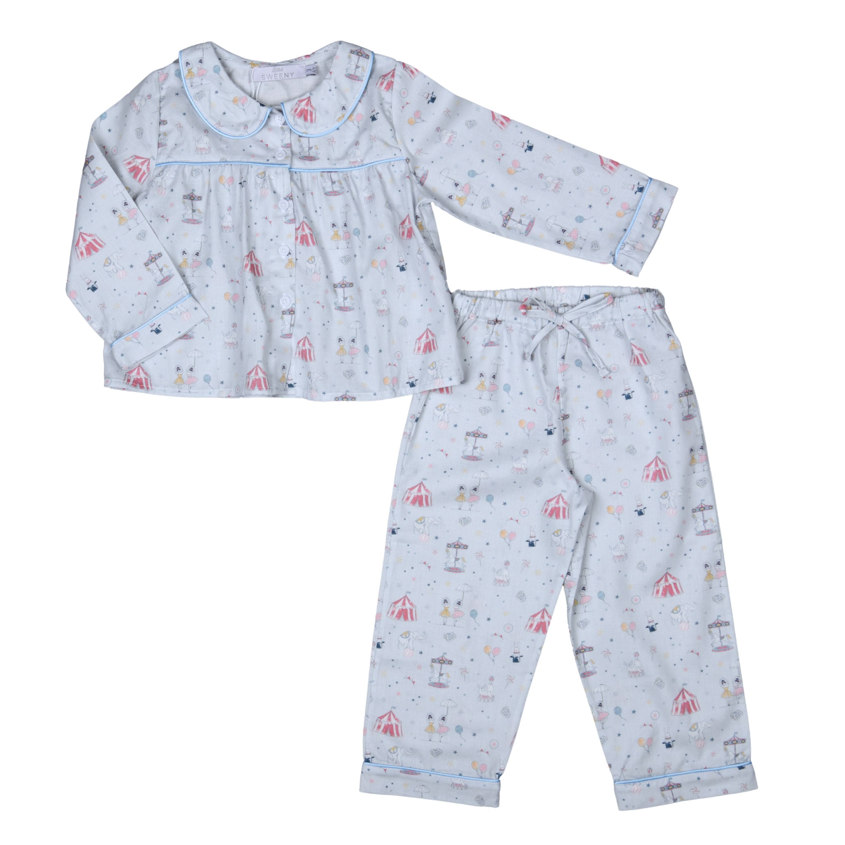 Gaelle | Girls  Blue Cotton Magic Circus Print Pyjamas