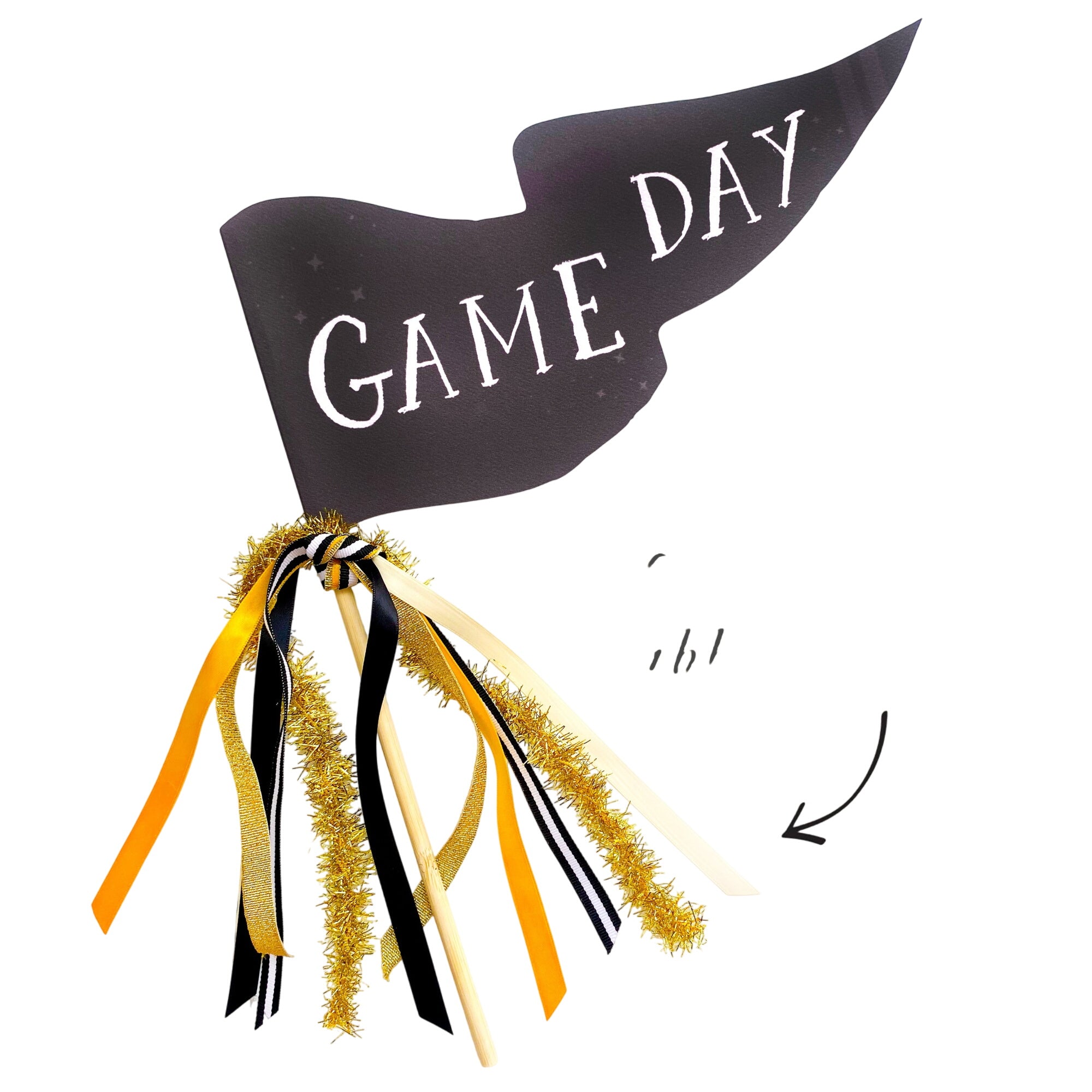 Black Game Day Party Pennant