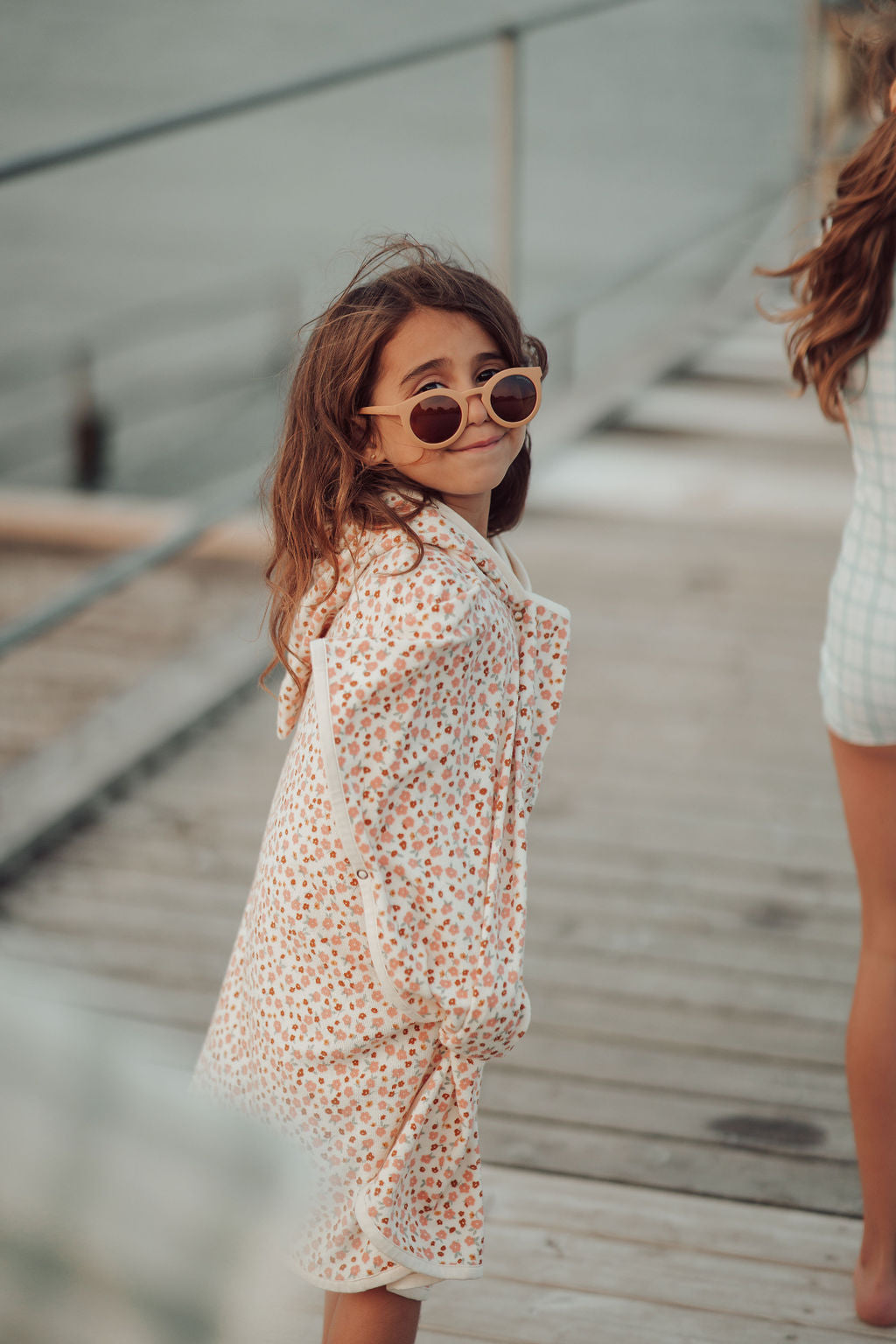 Bathing  Towel Poncho | Organic Cotton - Sunset Meadow