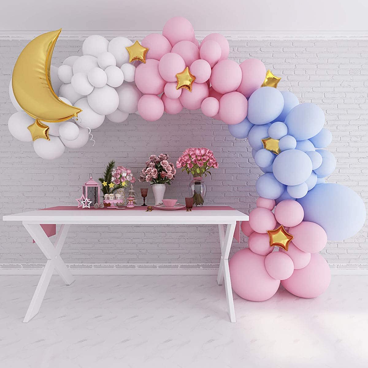 Pastel Sky Balloon Garland Kit – Pink, Blue & White