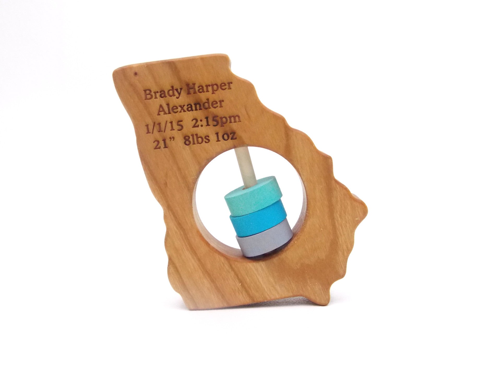 Georgia State Wooden Baby Rattle™