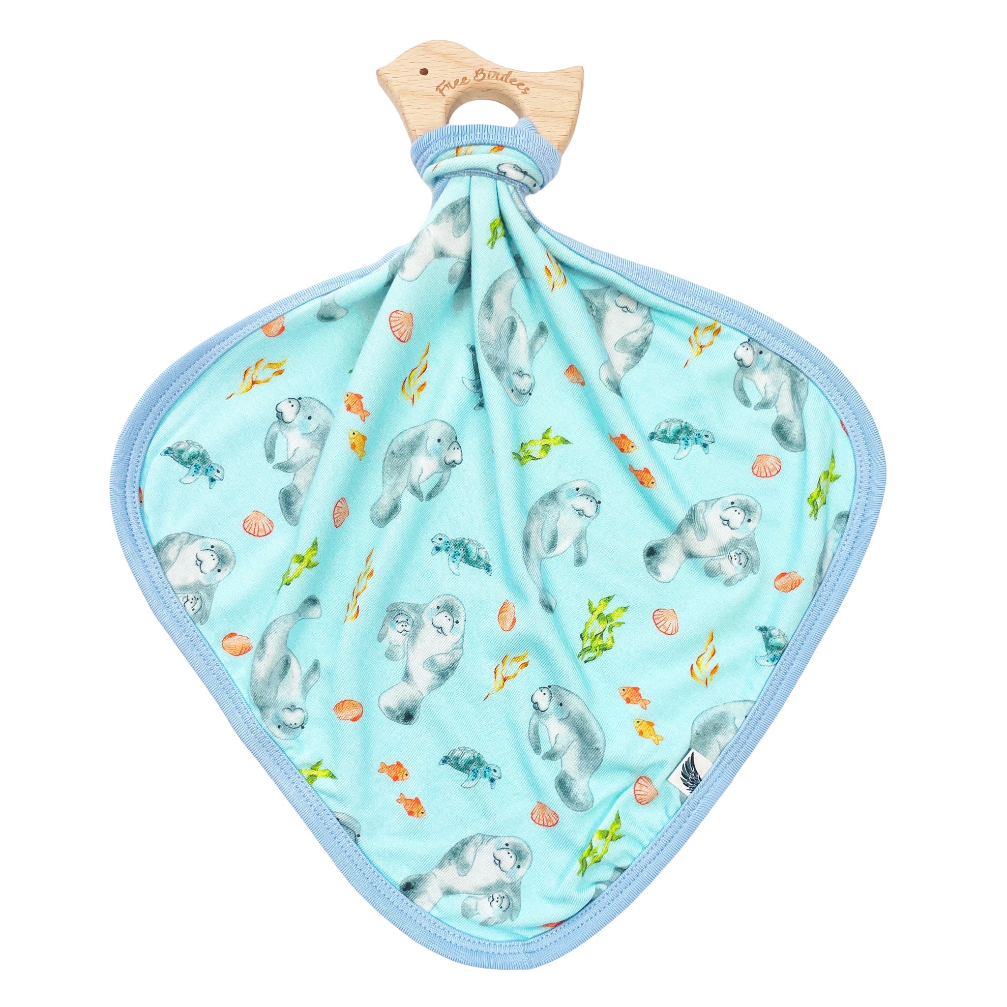 Get Your Float On Manatees Lovey With Wooden Teether